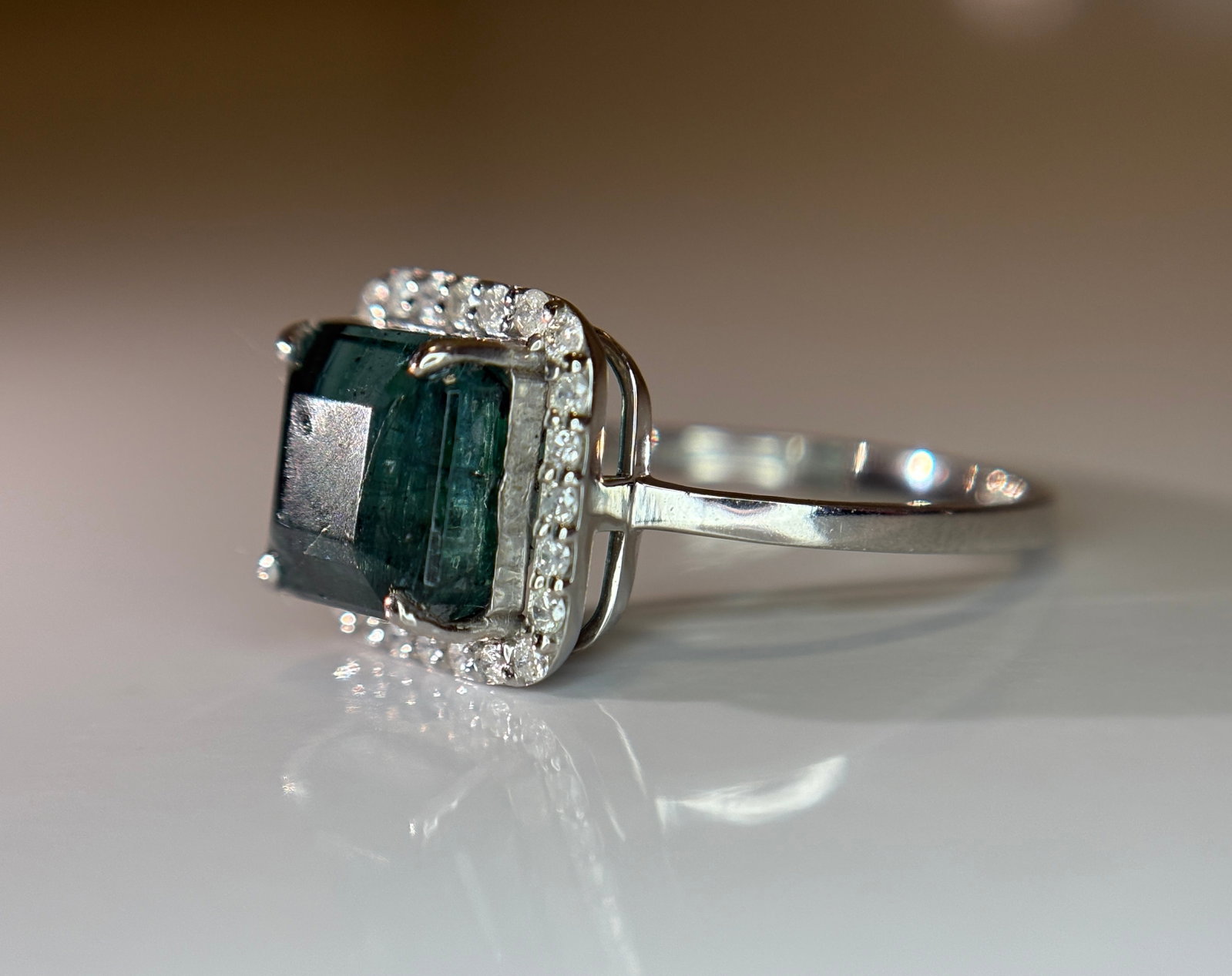 Beautiful 3.88 CT Natural Emerald Ring With Natural Diamonds & Platinum 950 - 5