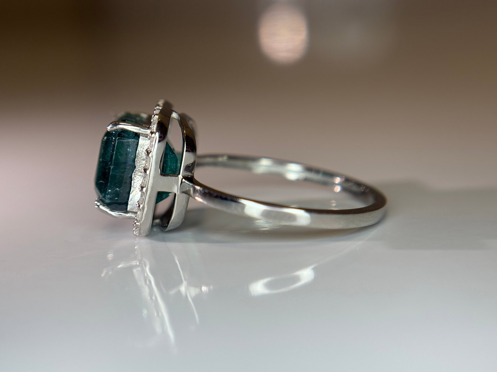 Beautiful 3.88 CT Natural Emerald Ring With Natural Diamonds & Platinum 950 - 6