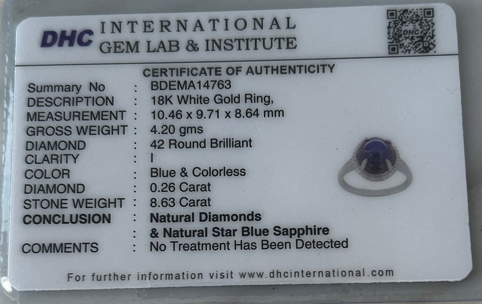 Beautiful 8.63 CT Unheated Ceylon Star Blue Sapphire With Natural Diamonds & 18k Gold - 10