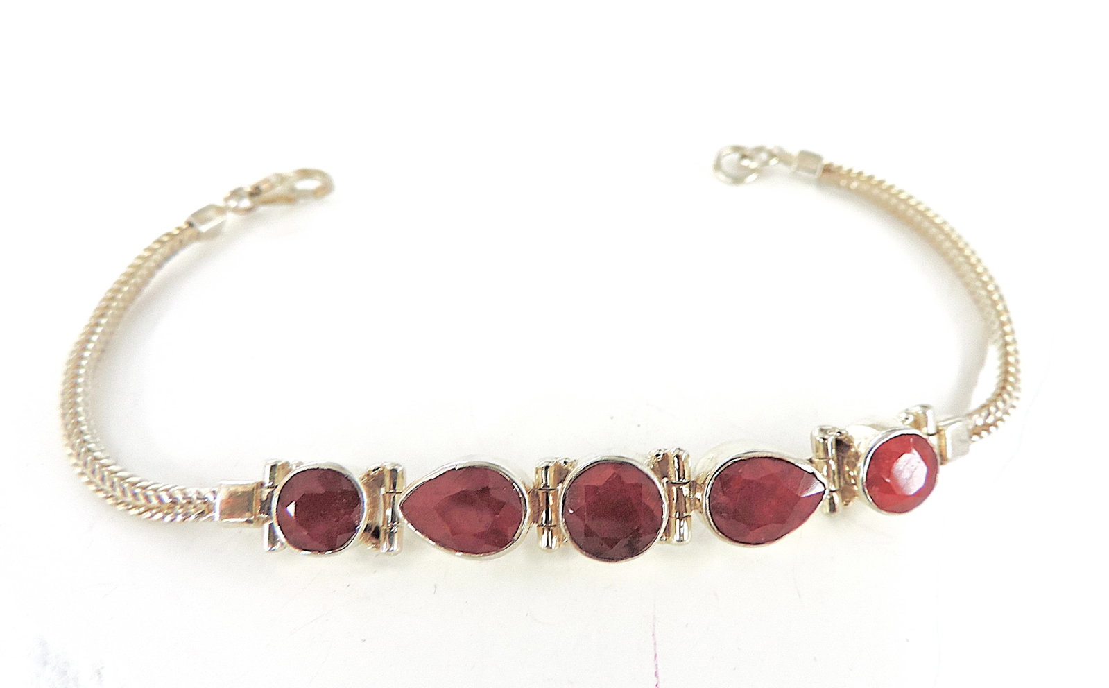 Artisan 925 Silver 8.9 Carat Ruby Gemstone Bracelet (1 of 6)