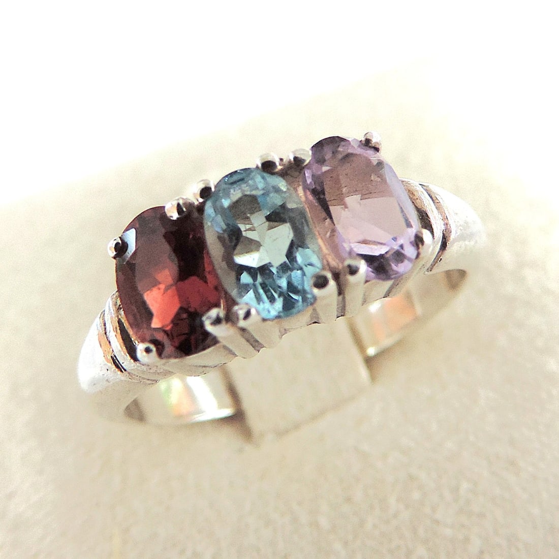 925 Silver Multi-Colour Gemstone Ring - 2