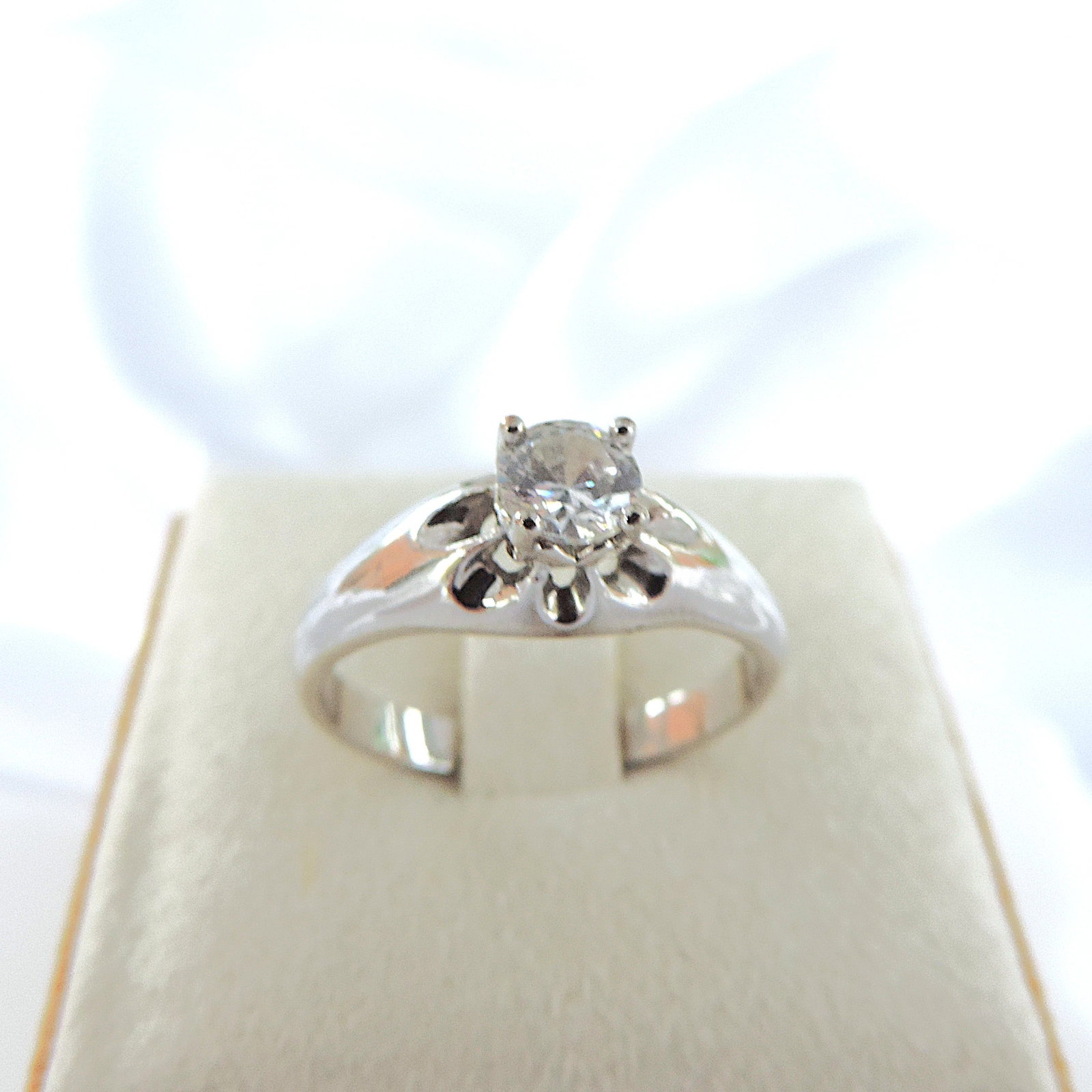 925 Silver CZ Gemstone Ring - 2