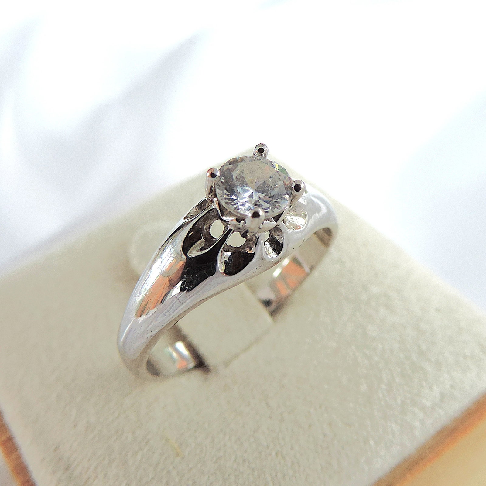 925 Silver CZ Gemstone Ring - 3