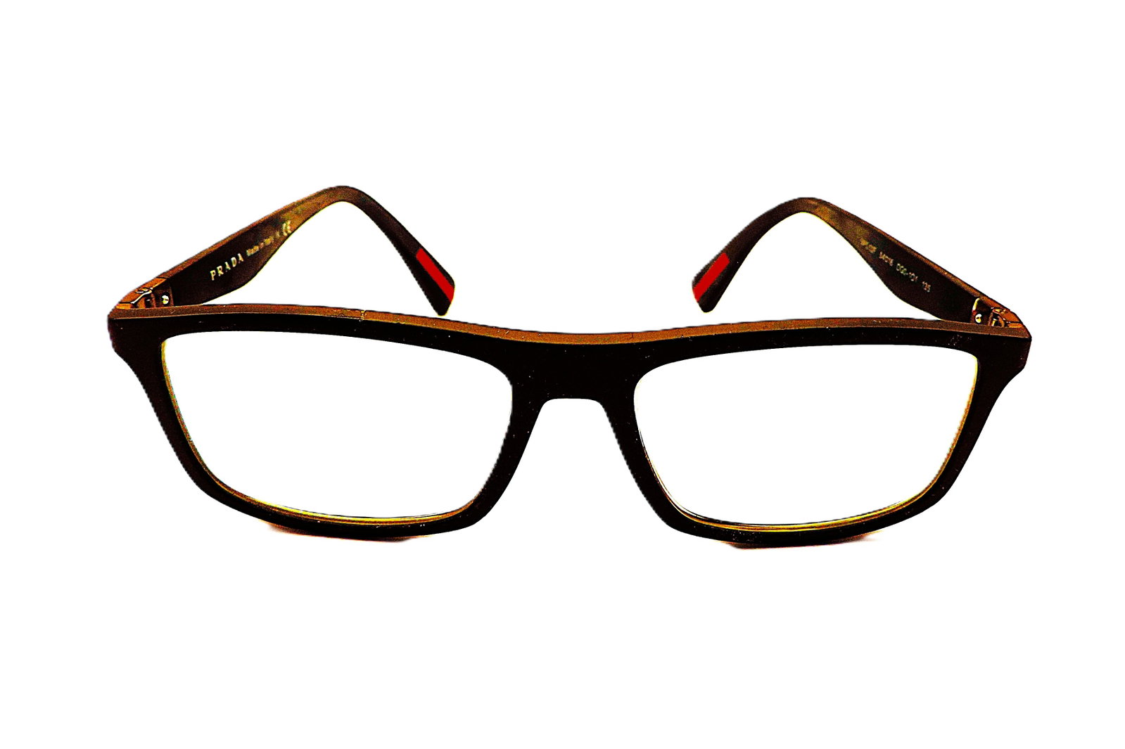 PRADA Glasses Frames Black With Red Accents Made In Italy (1 of 12)