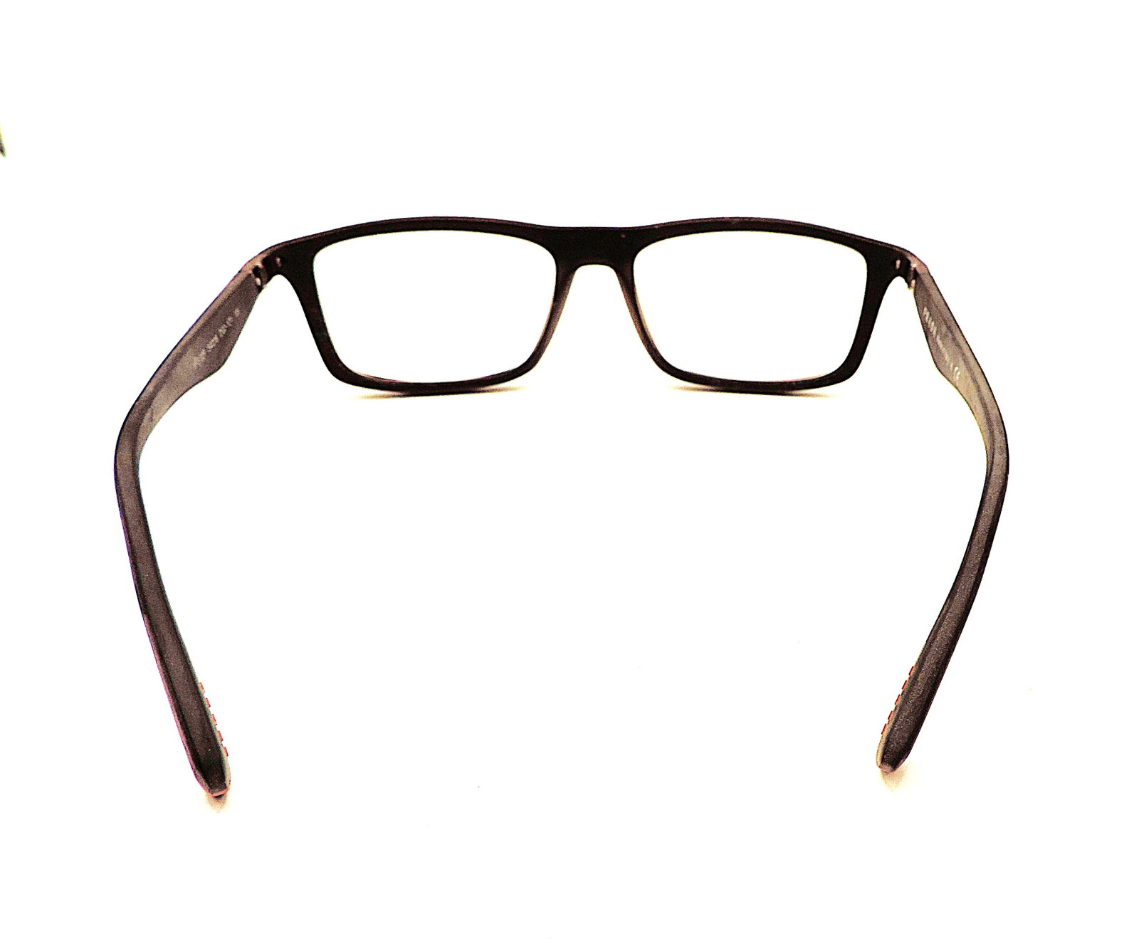 PRADA Glasses Frames Black With Red Accents Made In Italy - 4