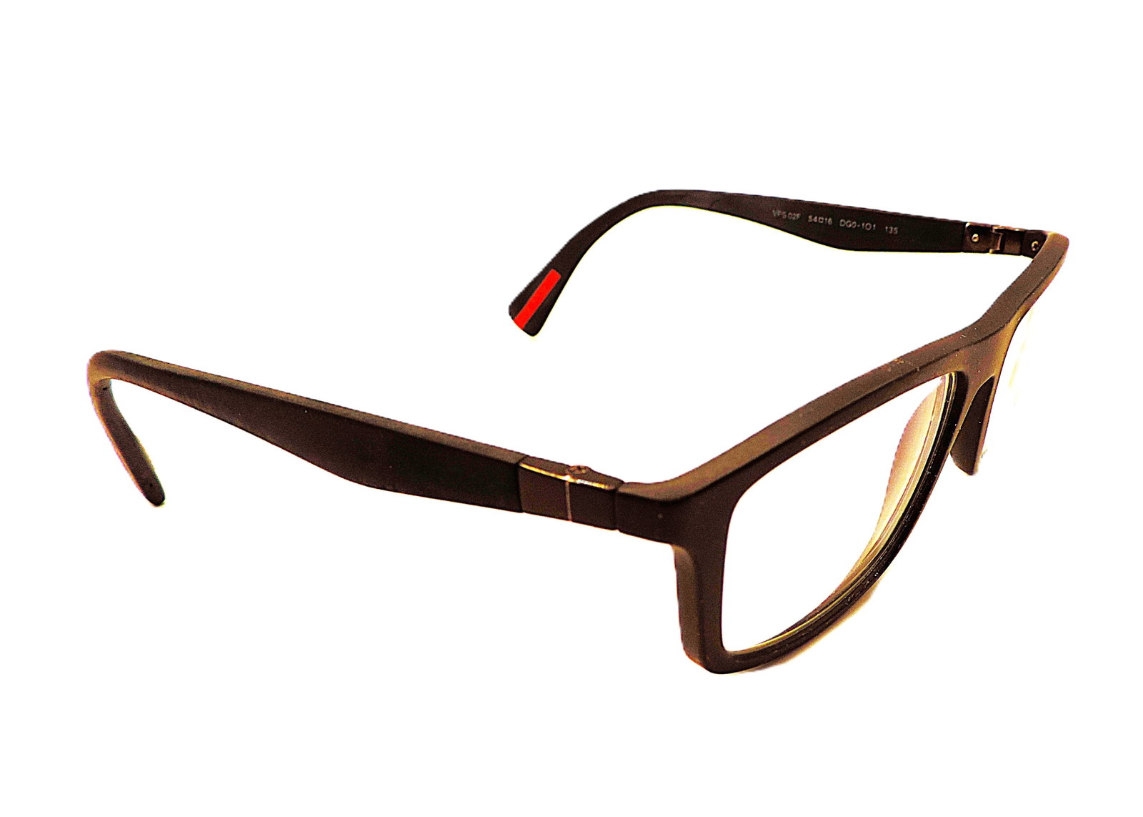 PRADA Glasses Frames Black With Red Accents Made In Italy - 5