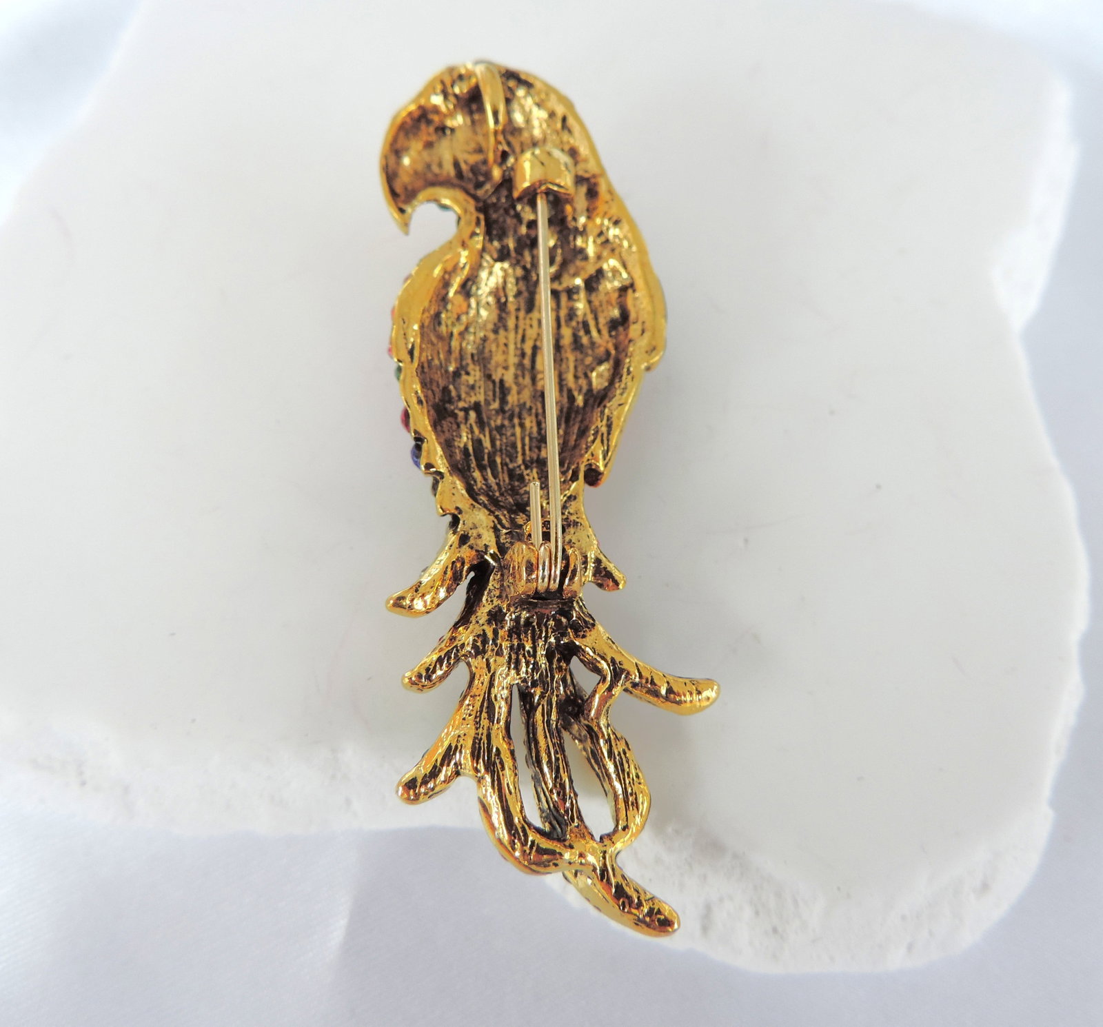 Vintage Multi-Colour Crystal Parrot Brooch - 2
