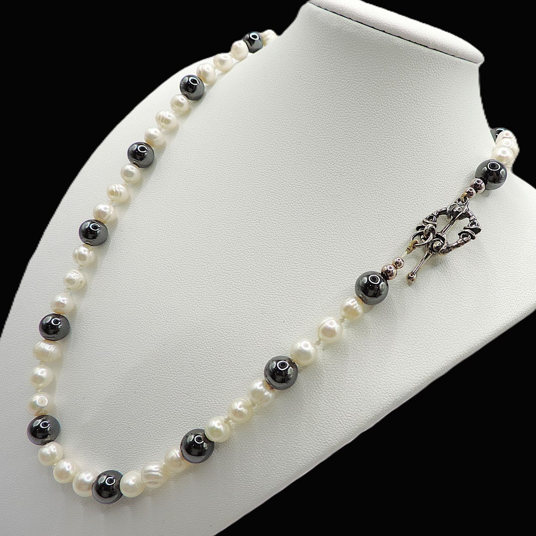 Cultured Pearl Necklace 925 Silver Clasp New With Gift Pouch - 4