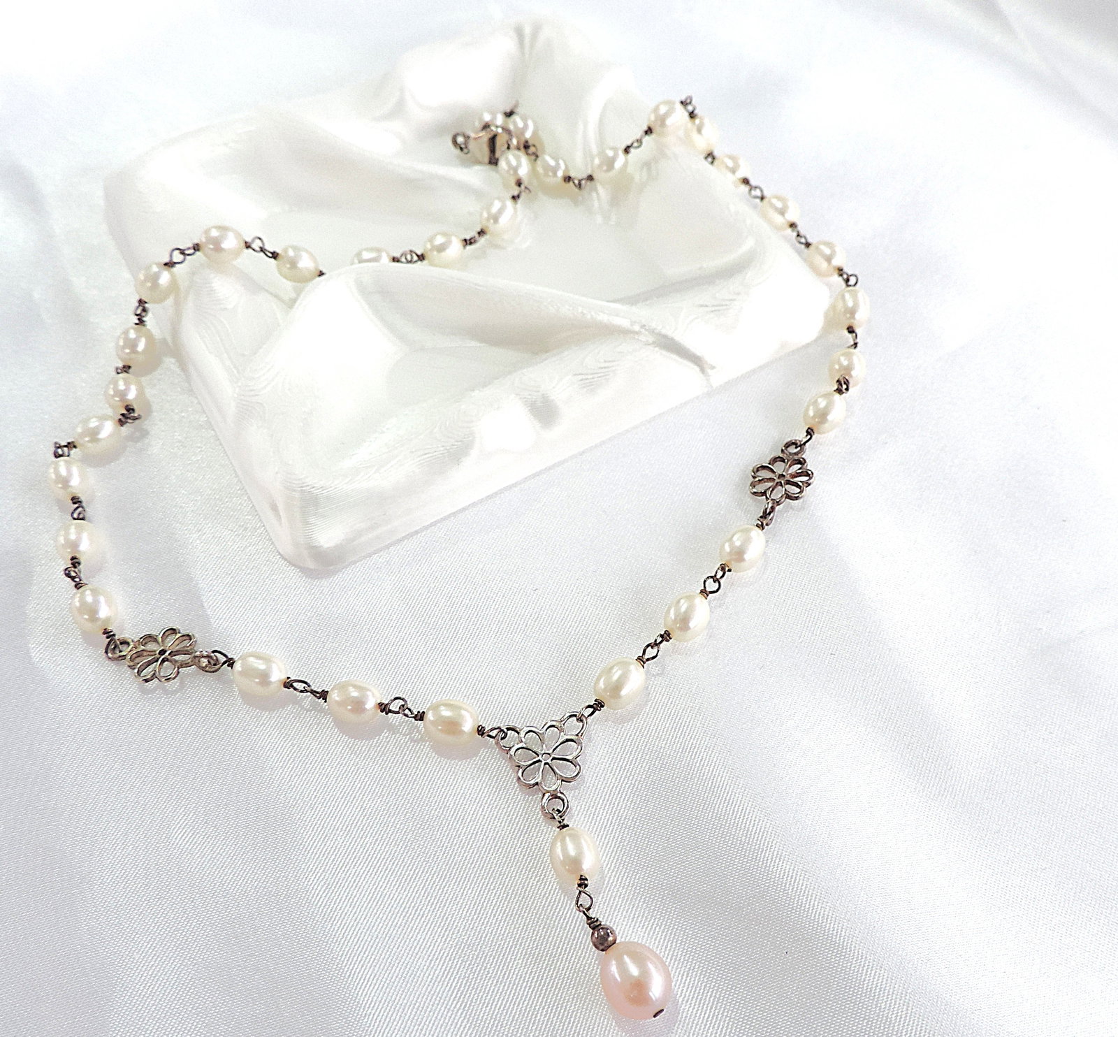 925 Silver Cultured Pearl Necklace - 2
