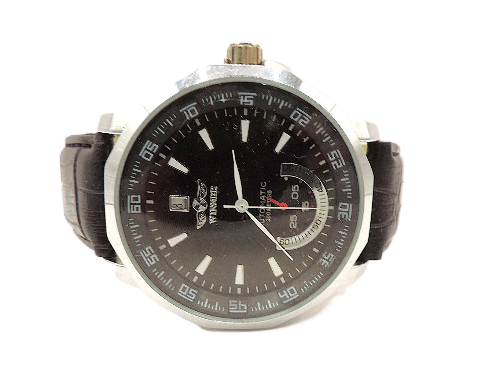 'New' Winner Automatic 45mm Stainless Steel Leather Strap Watch - 3