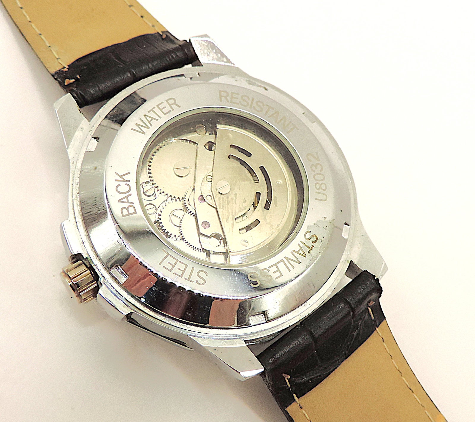 'New' Winner Automatic 45mm Stainless Steel Leather Strap Watch - 6
