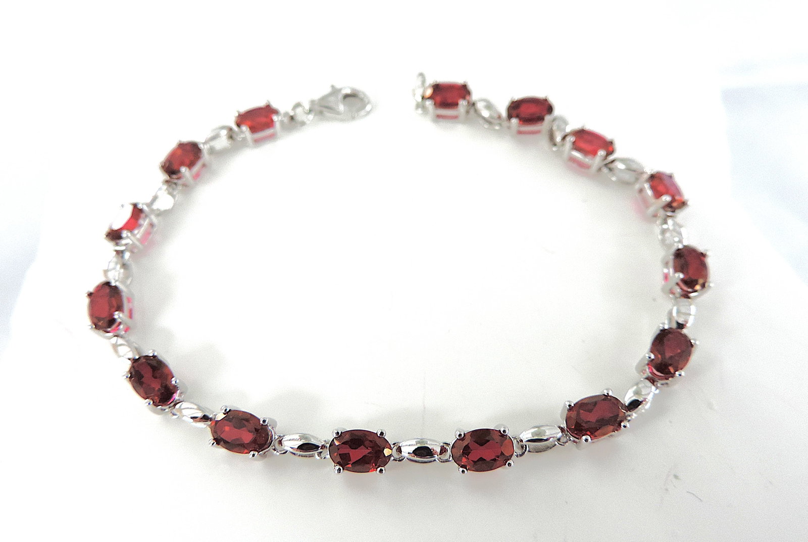 925 Sterling Silver Mystic Crimson Red Topaz Bracelet 'New' - 2