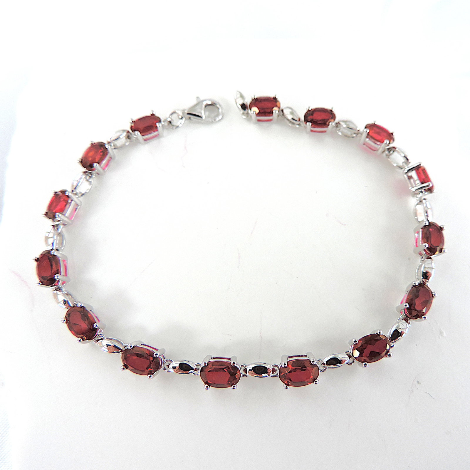 925 Sterling Silver Mystic Crimson Red Topaz Bracelet 'New' - 3