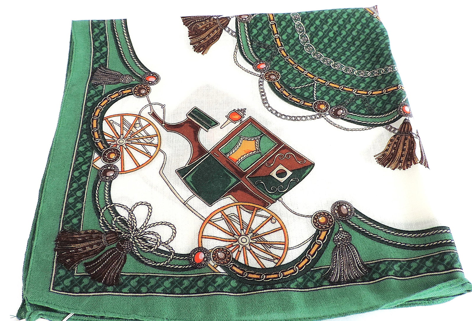 Vintage Style Equestrian Print Scarf 66cmx66cm 'New' - 2