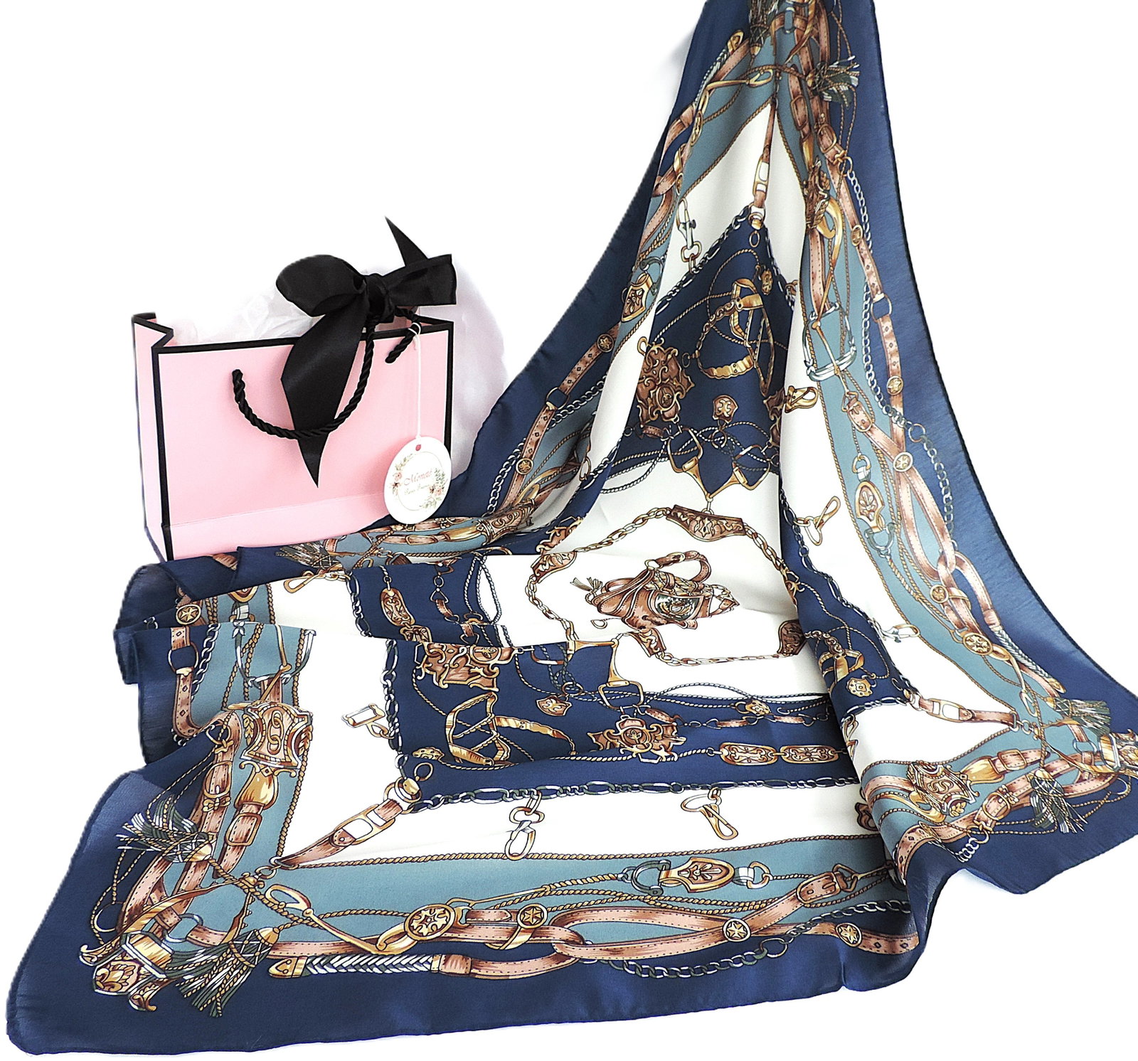 Moneté Paris 100% Silk Equestrian Theme Print Scarf 'New' - 5