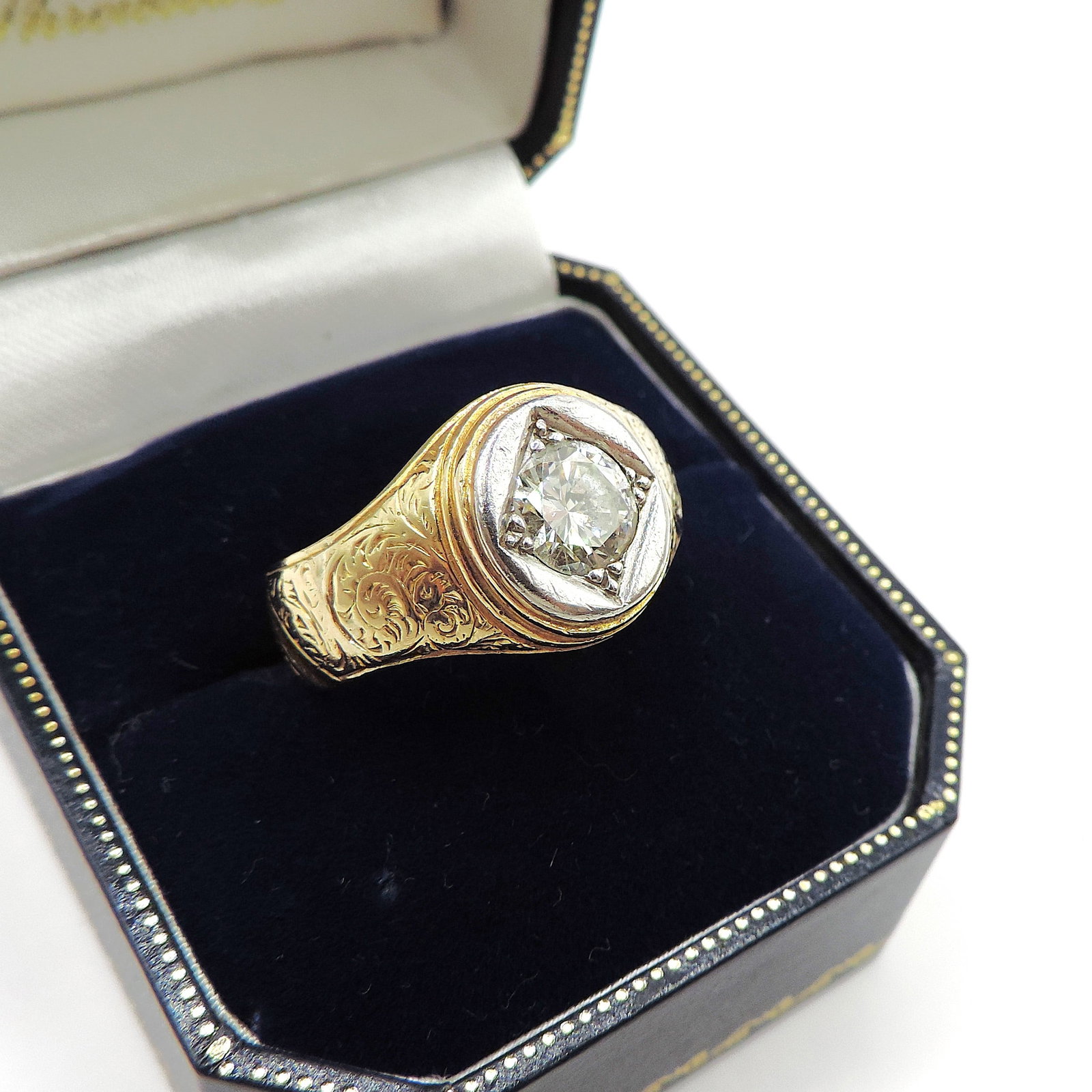 Edwardian 18K Gold Old Mine Cut 1.25 Carat Diamond Ring London Hallmark 1903 - 2