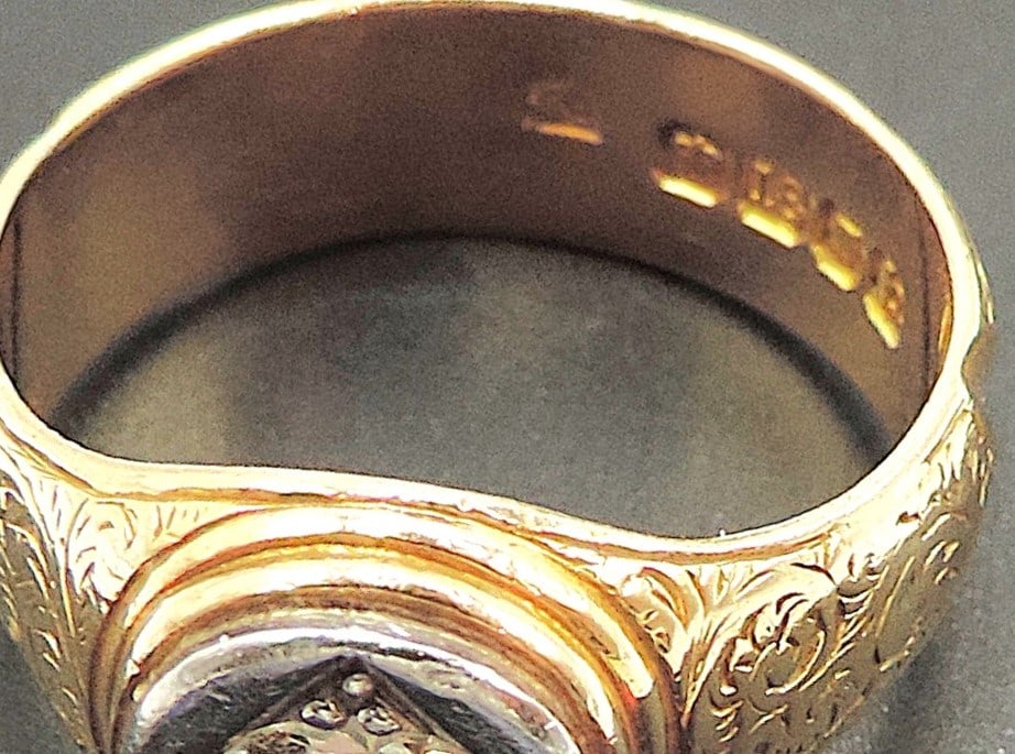 Edwardian 18K Gold Old Mine Cut 1.25 Carat Diamond Ring London Hallmark 1903 - 4
