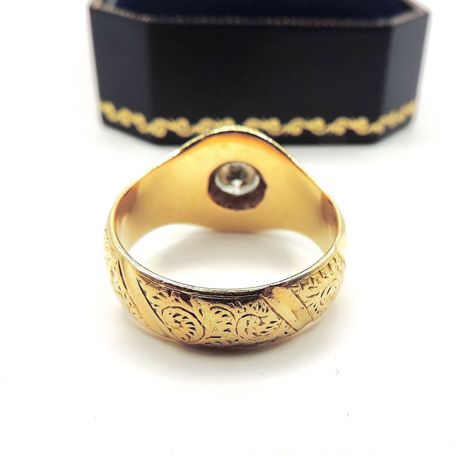 Edwardian 18K Gold Old Mine Cut 1.25 Carat Diamond Ring London Hallmark 1903 - 6