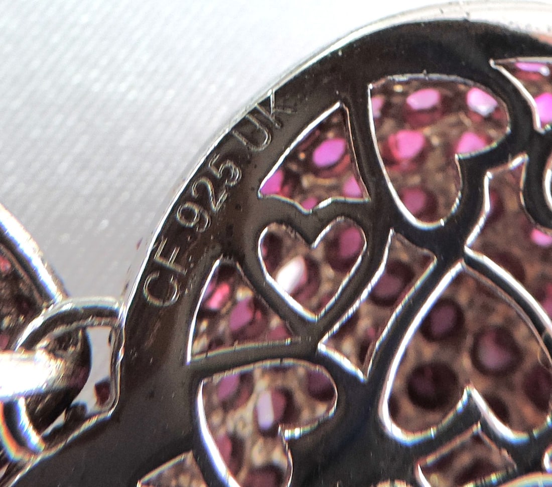 Large 925 Silver Pink Tourmaline Gemstone Necklace 43 Grams - 5