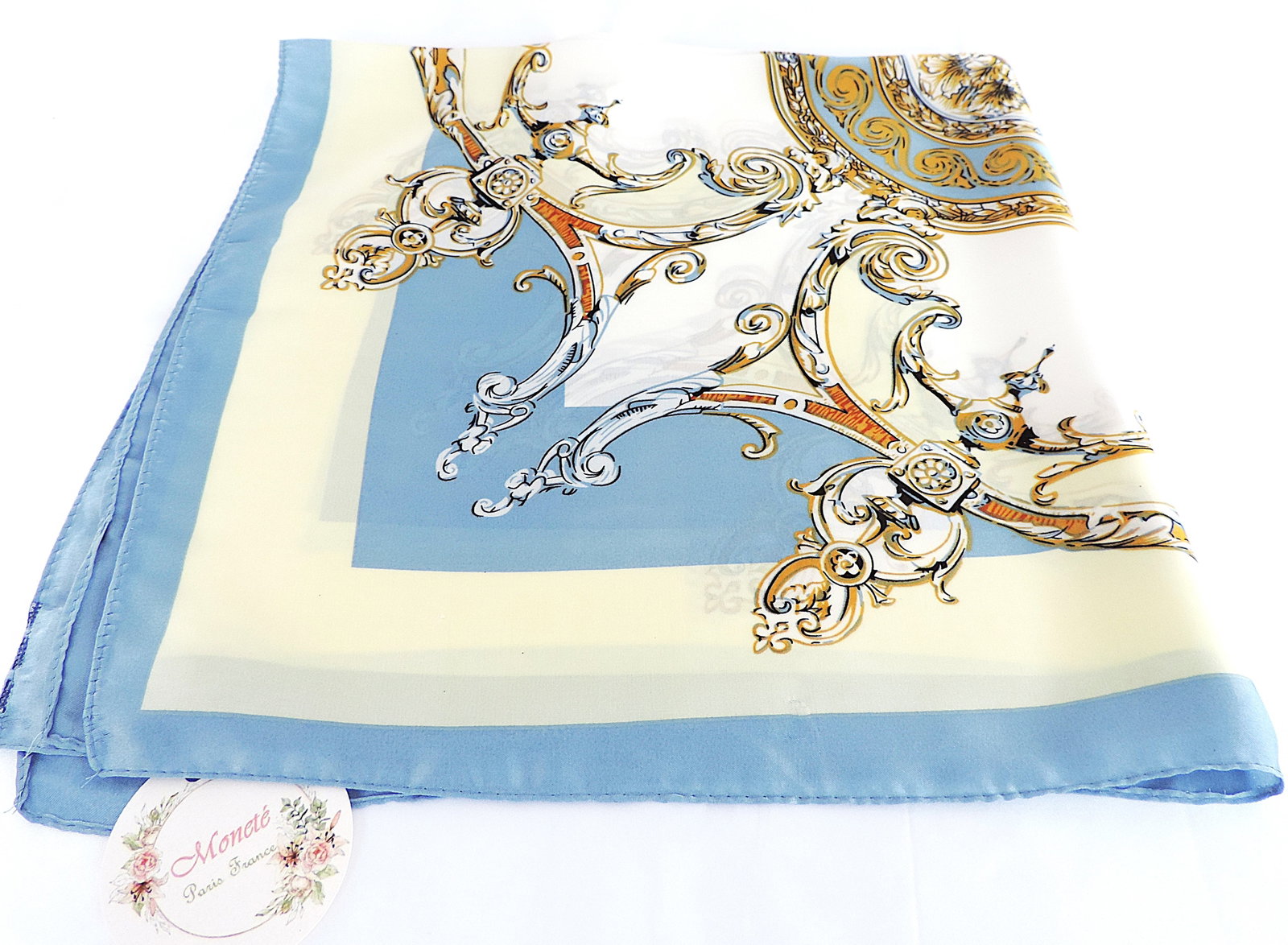 Moneté Paris 100% Silk Baroque Style Print Scarf 'New' - 2