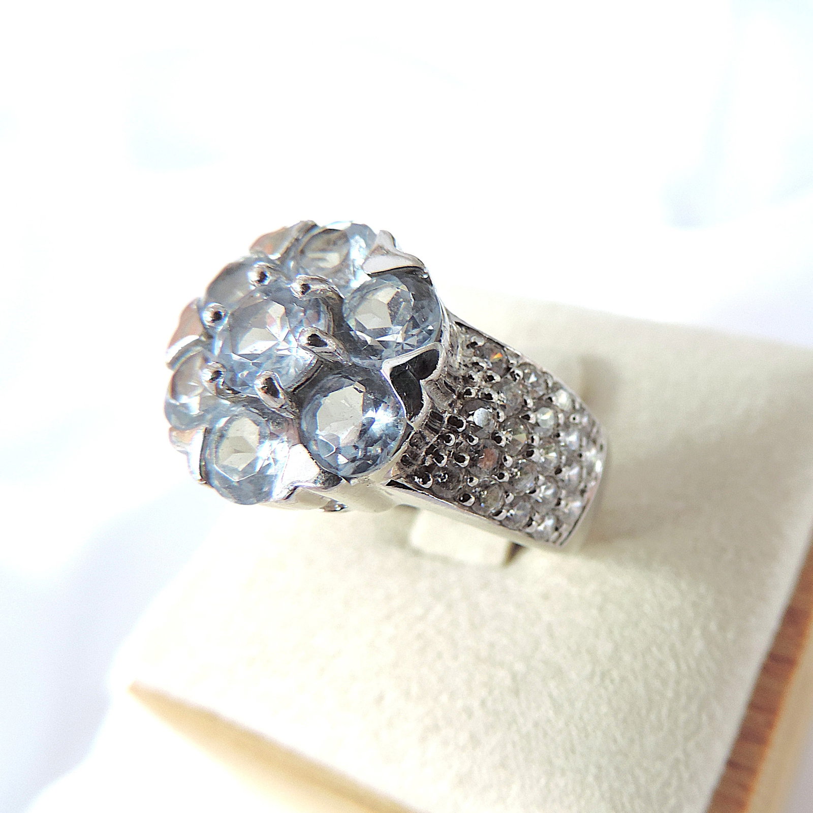 925 Sterling Silver Aquamarine Gemstone Ring 'New' - 3