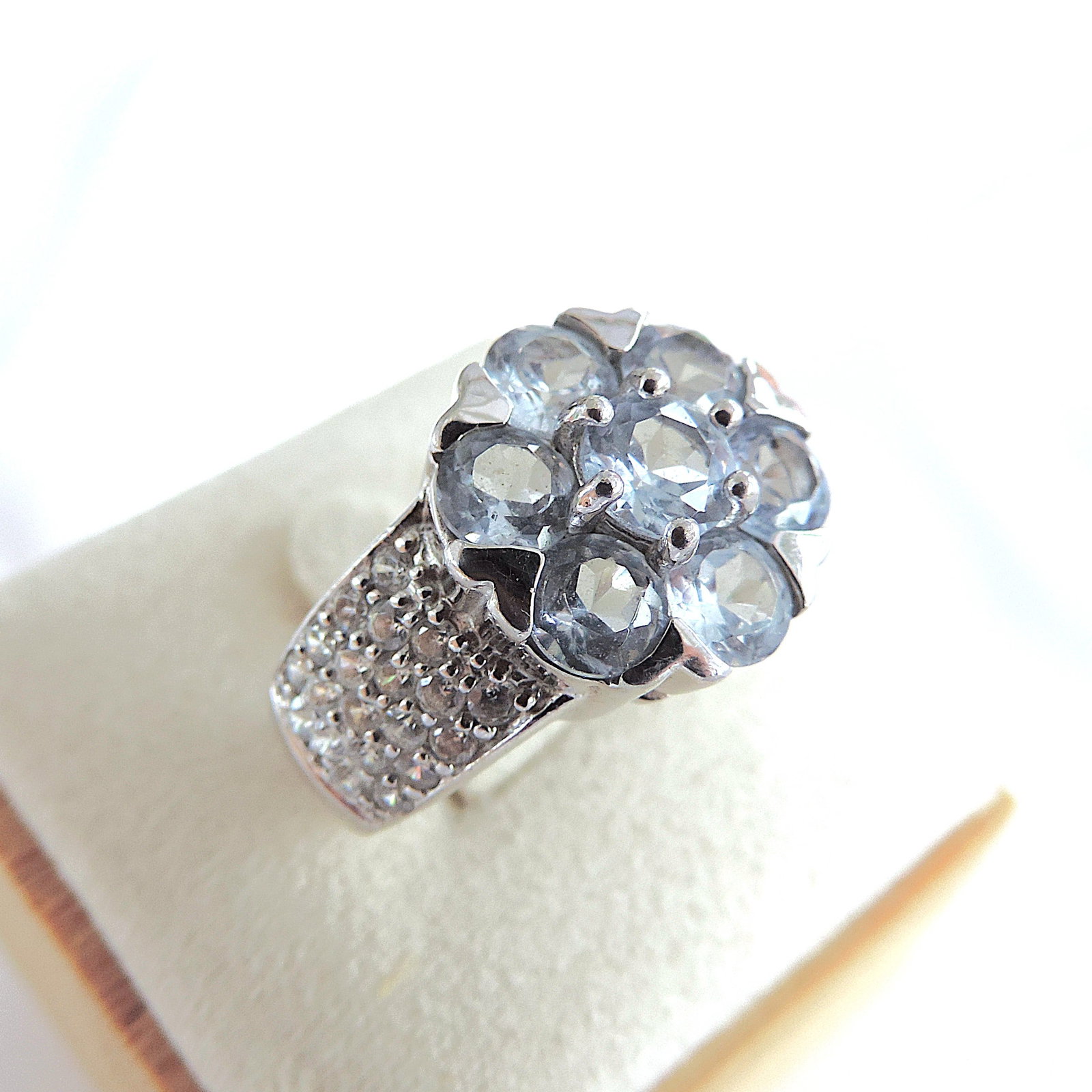 925 Sterling Silver Aquamarine Gemstone Ring 'New' - 4