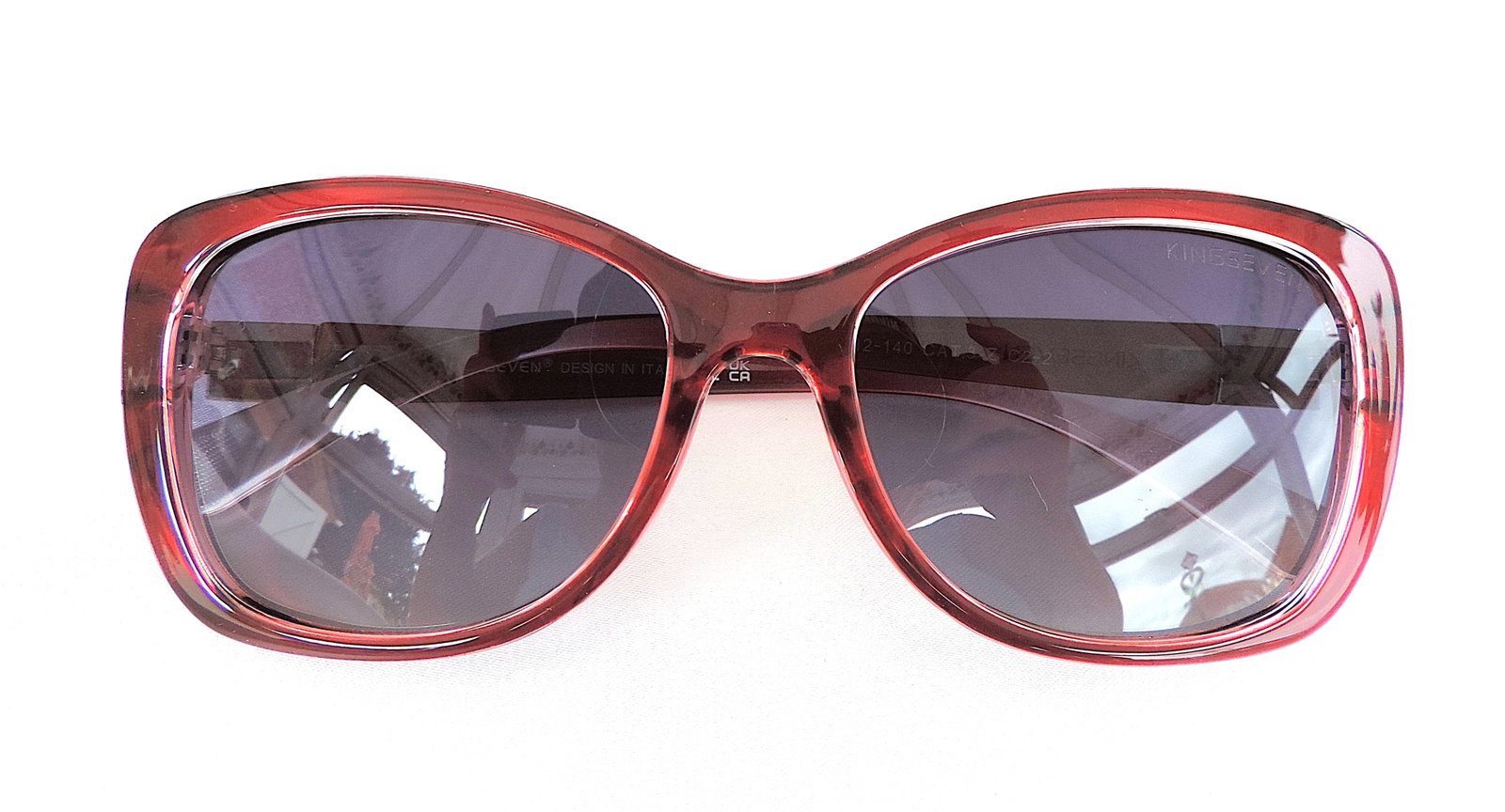 Italian Designer Sunglasses Red Frame Gray Gradient Lens - New Boxed - 2