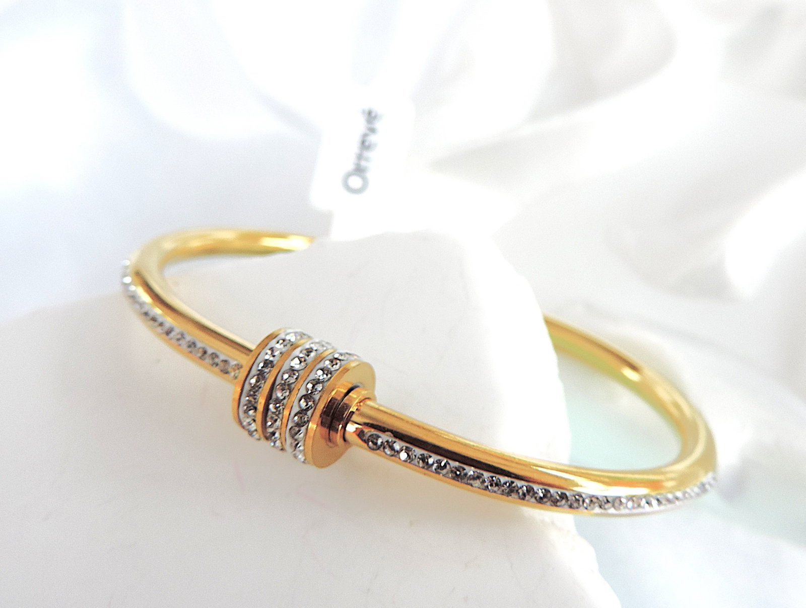 Designer 14k Gold Plated Crystal Bangle 'New' - 5