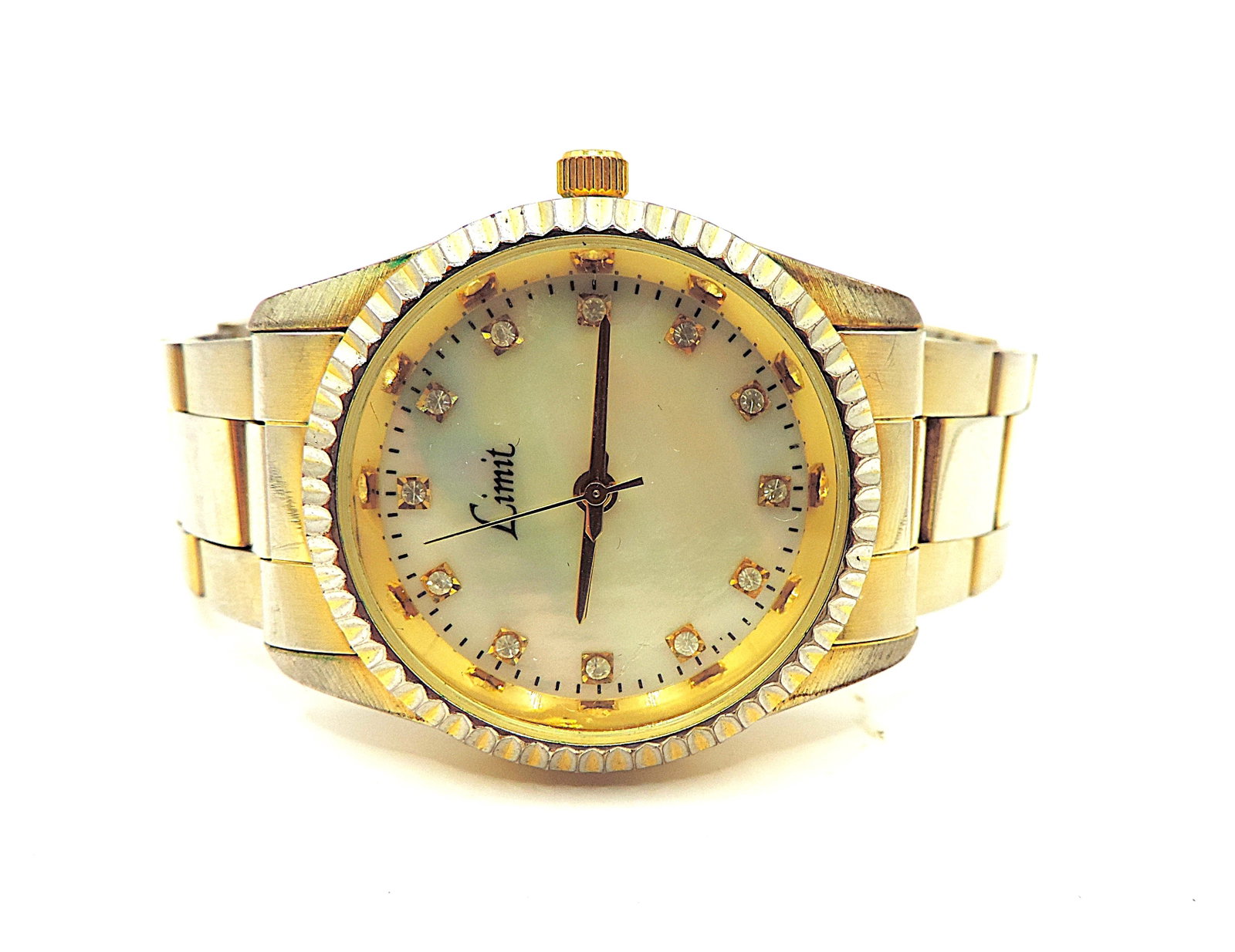 Vintage Limit Quartz Bracelet Watch Jewelled MOP Face - New Battery Working (1 of 8)