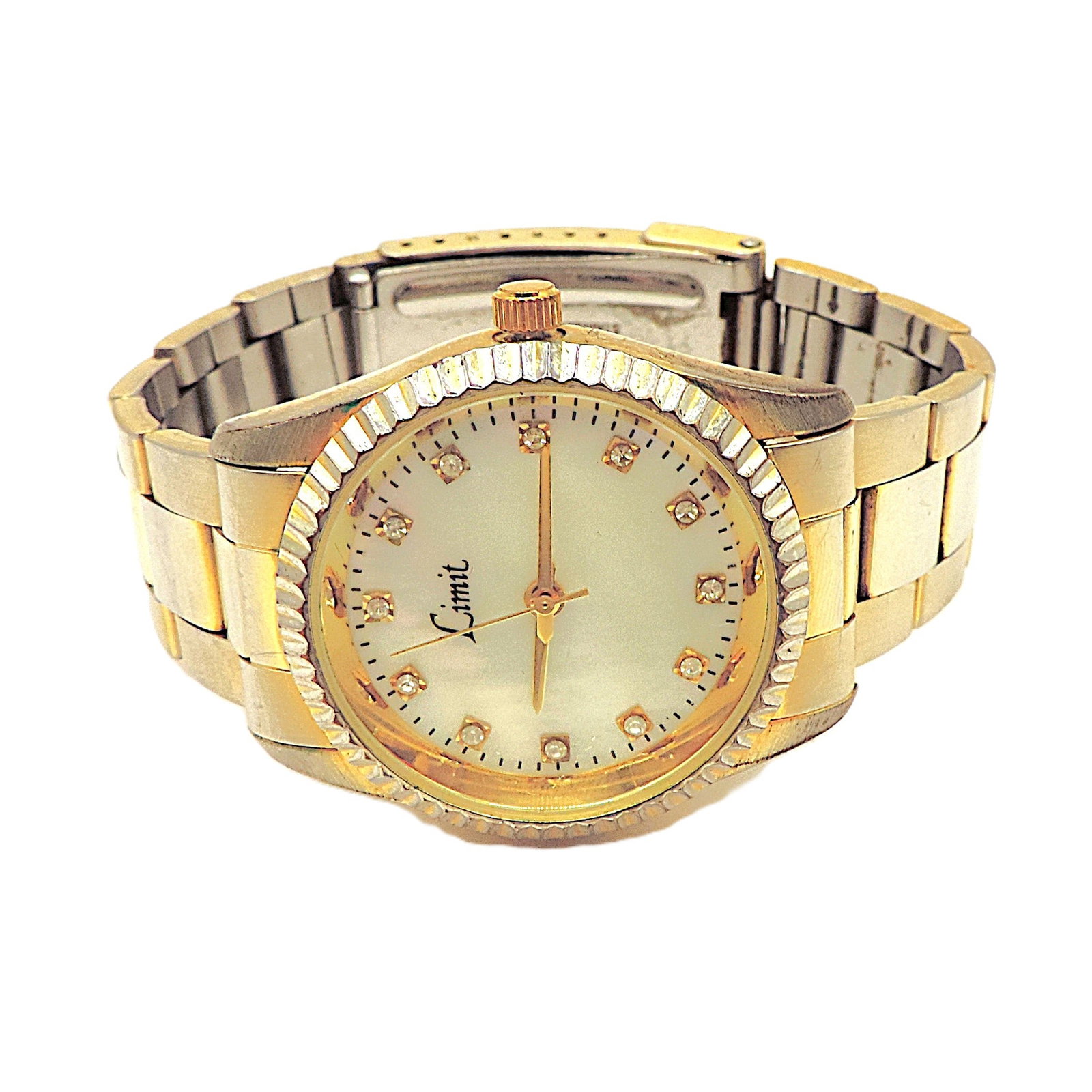 Vintage Limit Quartz Bracelet Watch Jewelled MOP Face - New Battery Working - 3