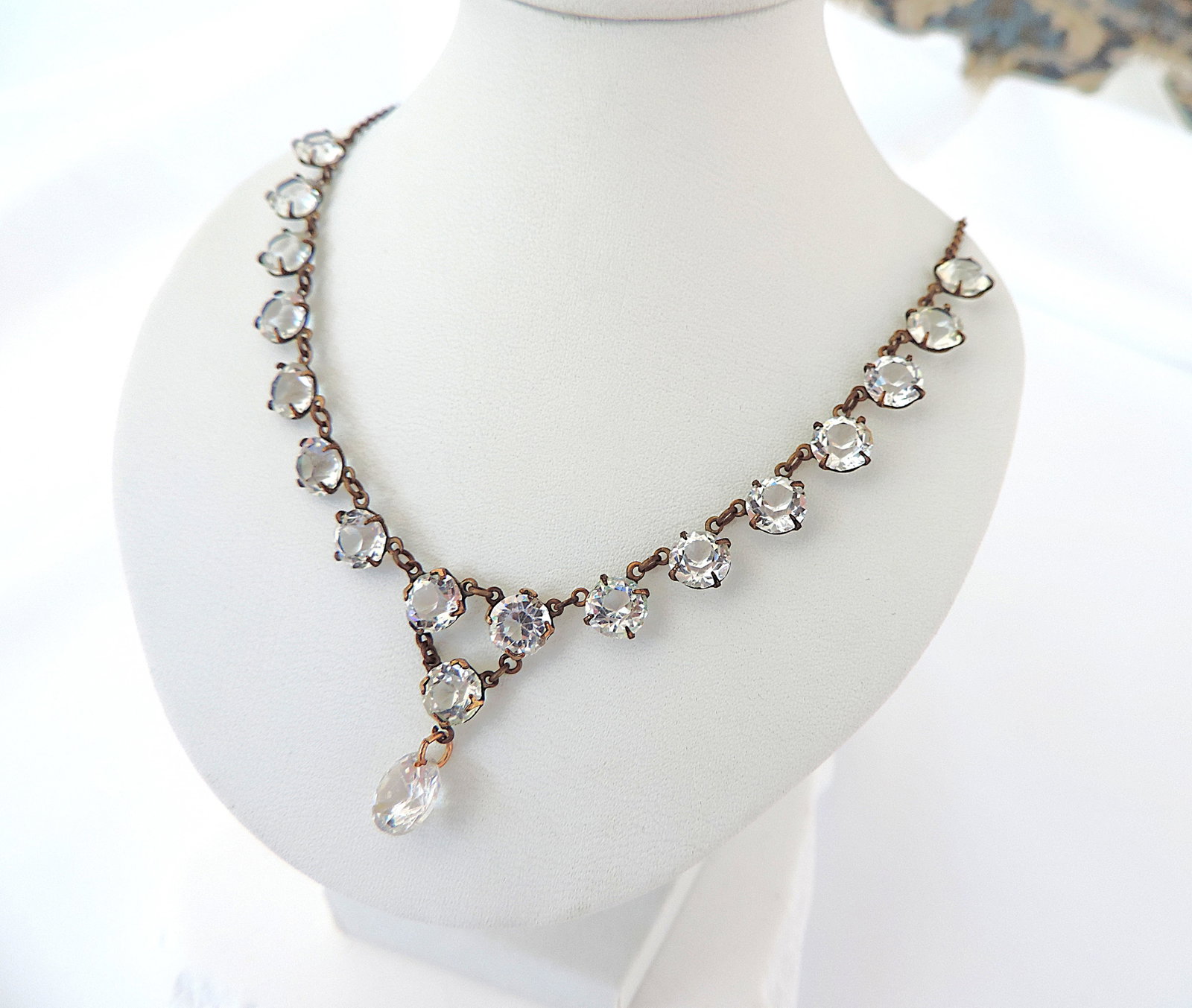 Vintage Crystal Necklace Circa 1920's - 2