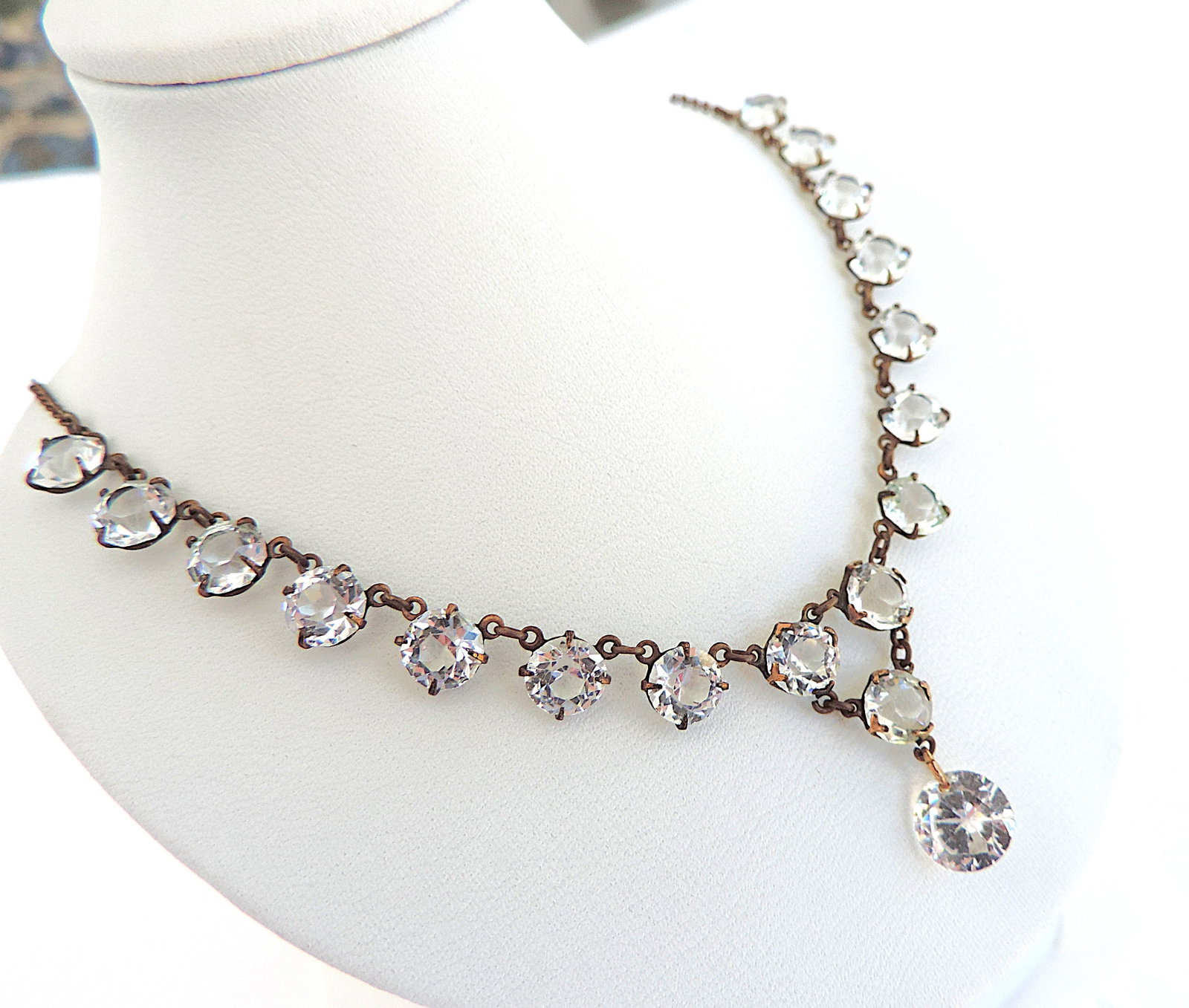 Vintage Crystal Necklace Circa 1920's - 3