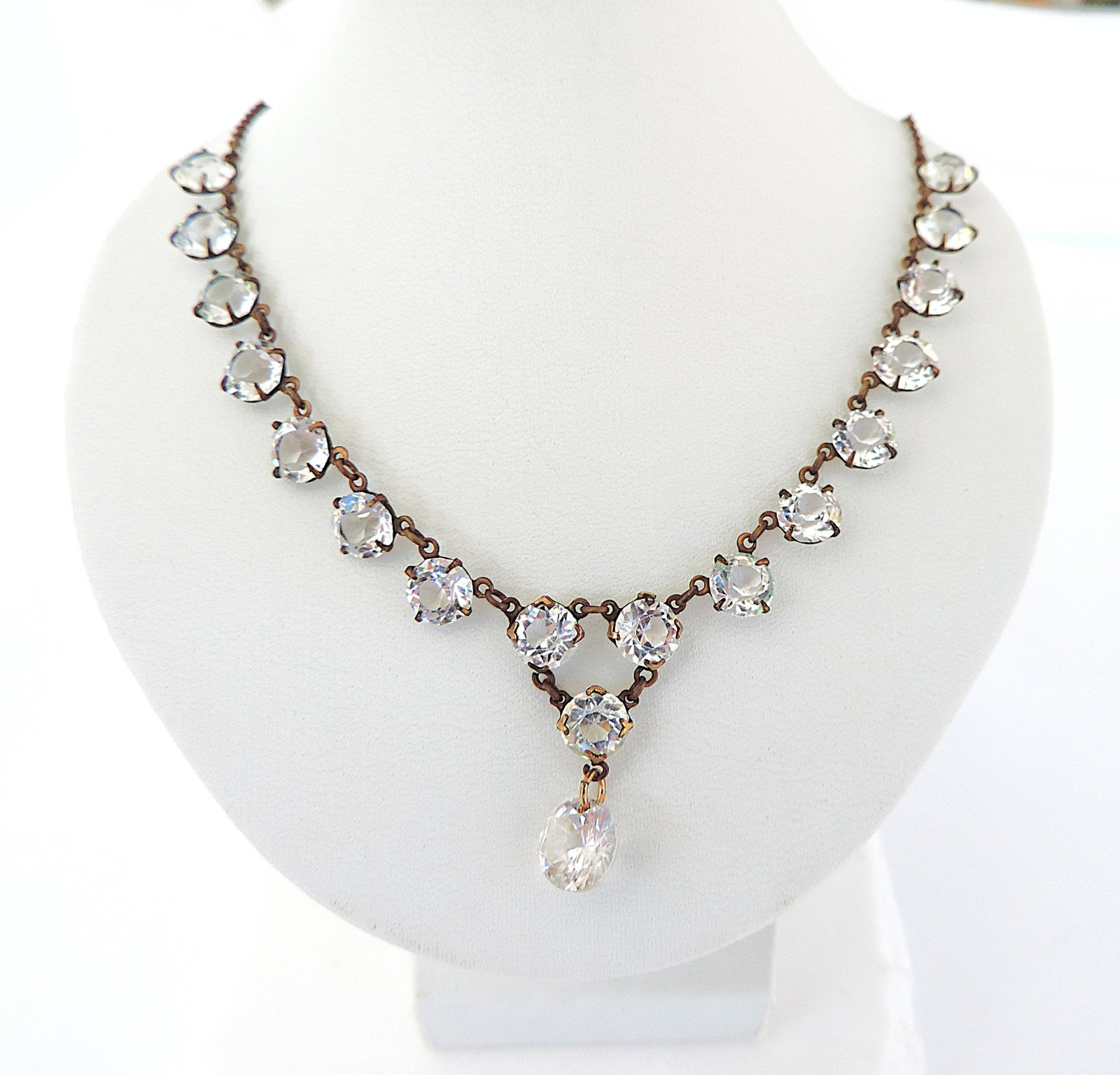 Vintage Crystal Necklace Circa 1920's - 4