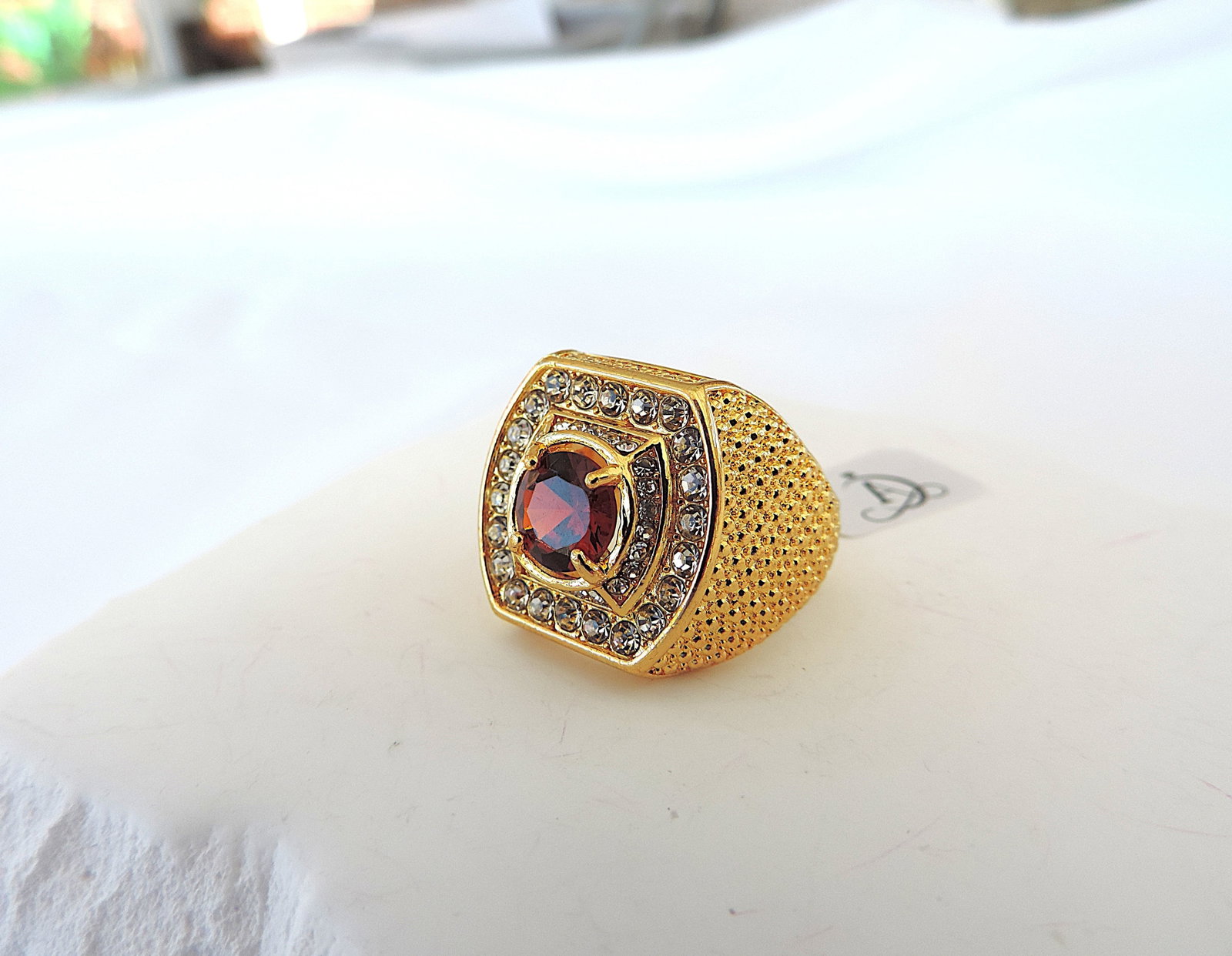 Aethon Men's 18k Gold Plated Zircon Ring - 2