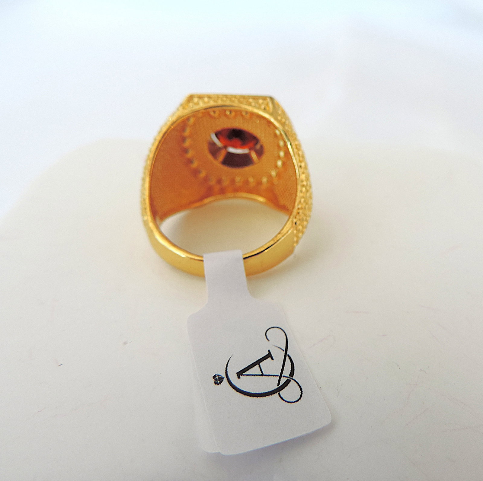 Aethon Men's 18k Gold Plated Zircon Ring - 3