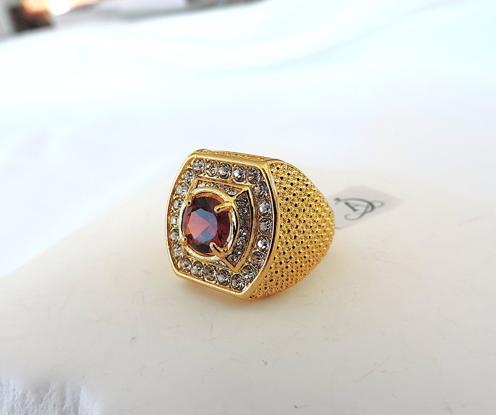 Aethon Men's 18k Gold Plated Zircon Ring - 4