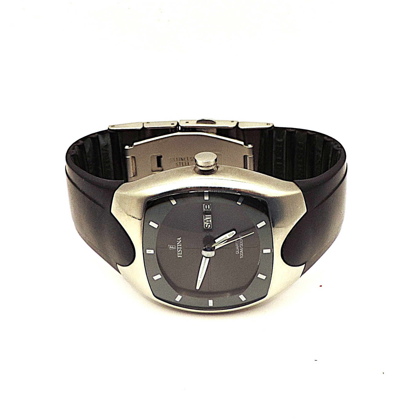 Festina Professional Stainless Steel Quartz Watch Black Rubber Strap - 3