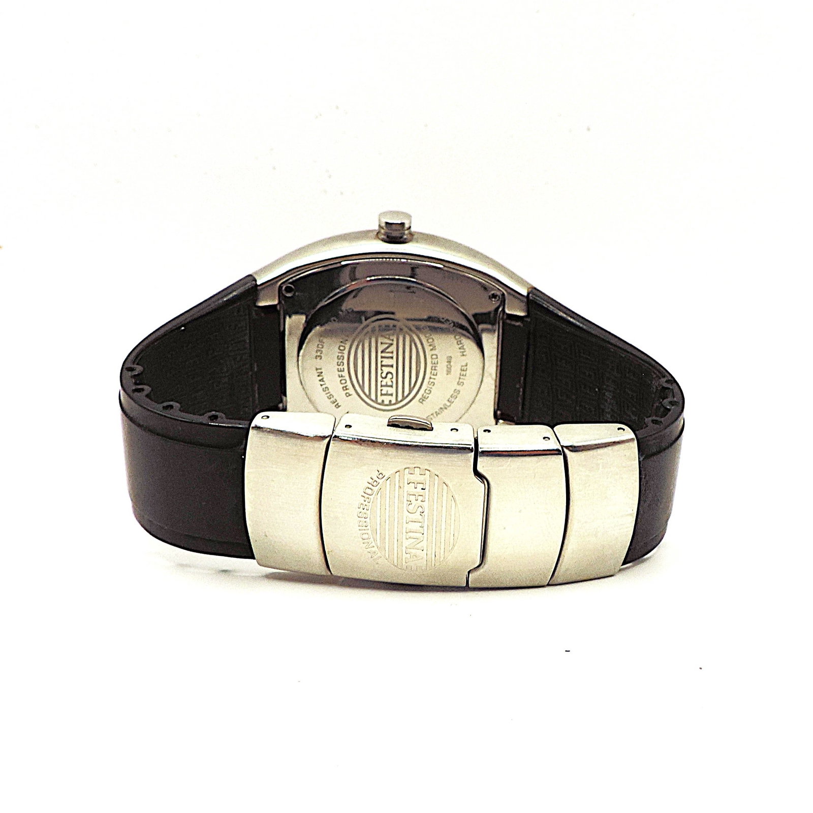 Festina Professional Stainless Steel Quartz Watch Black Rubber Strap - 4