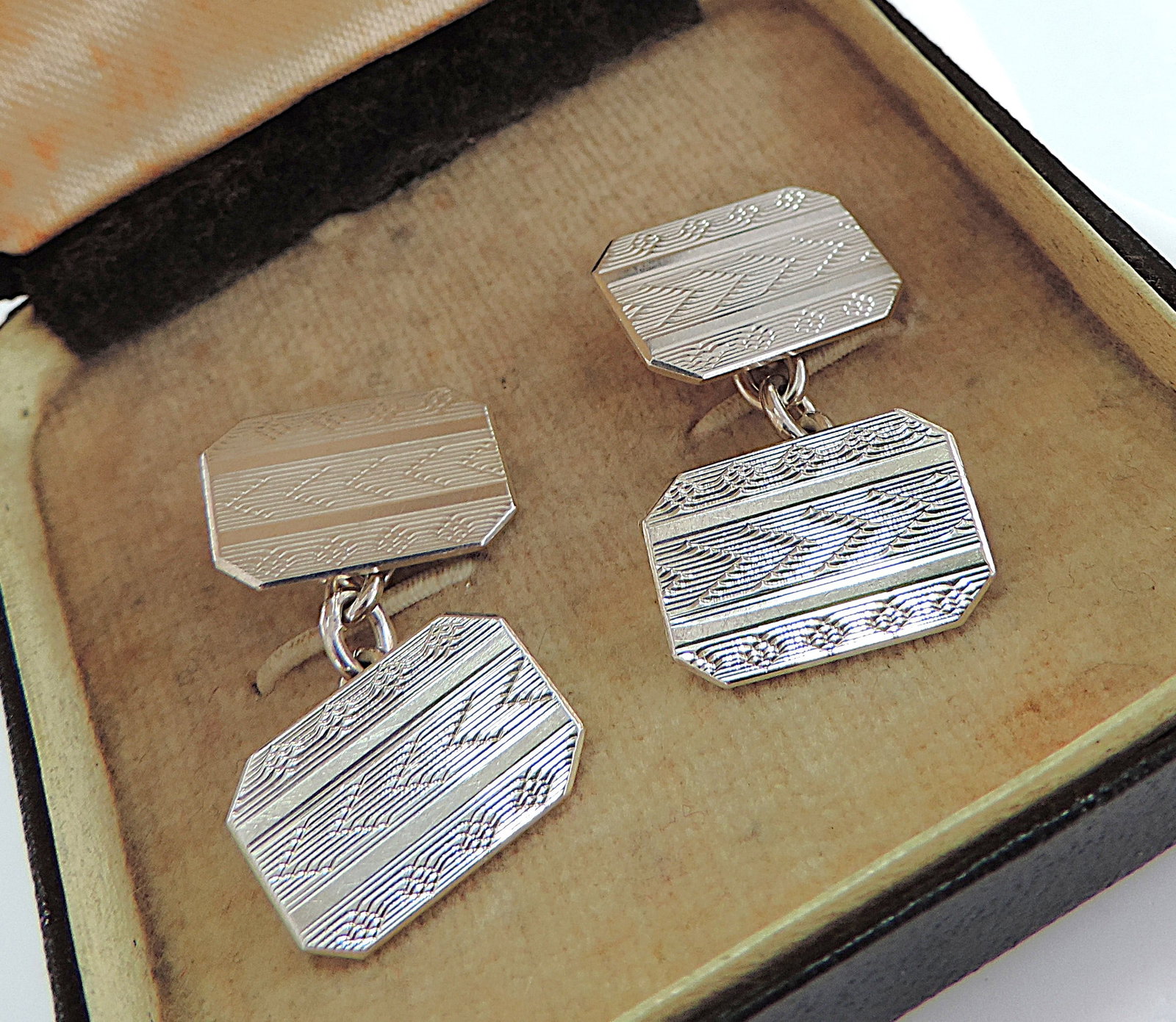 Vintage Sterling Silver Cufflinks Birmingham Hallmark 1952 - 2