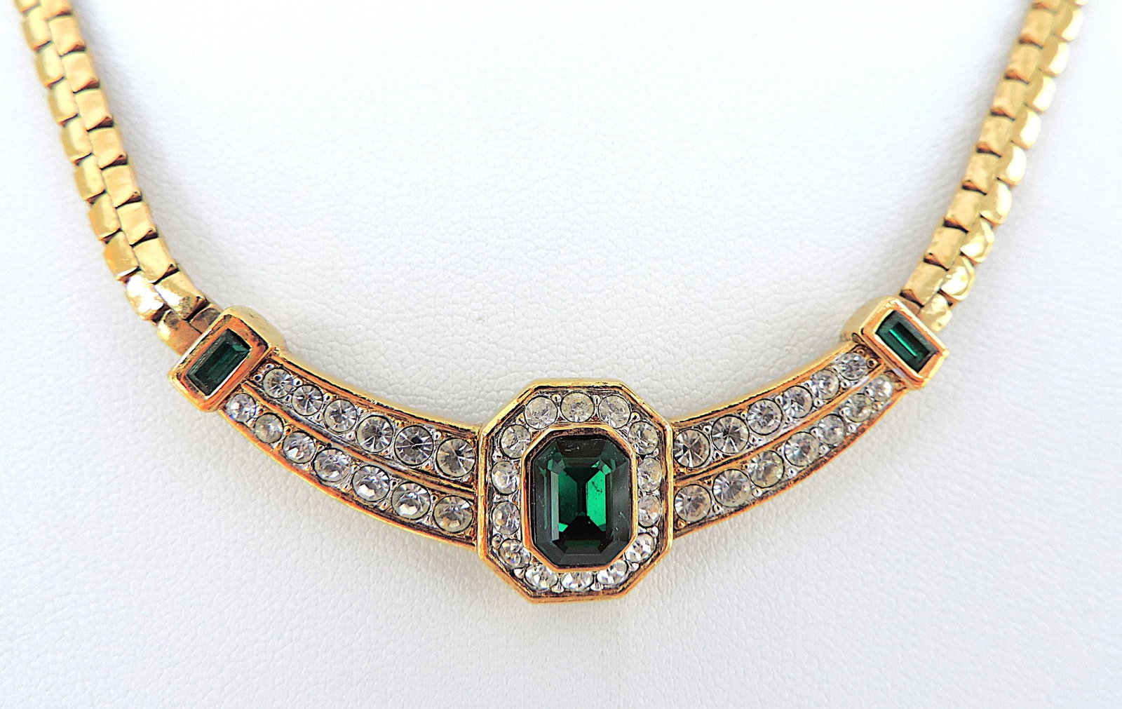 Vintage Attwood & Sawyer Emerald Green Necklace c.1980's - 2