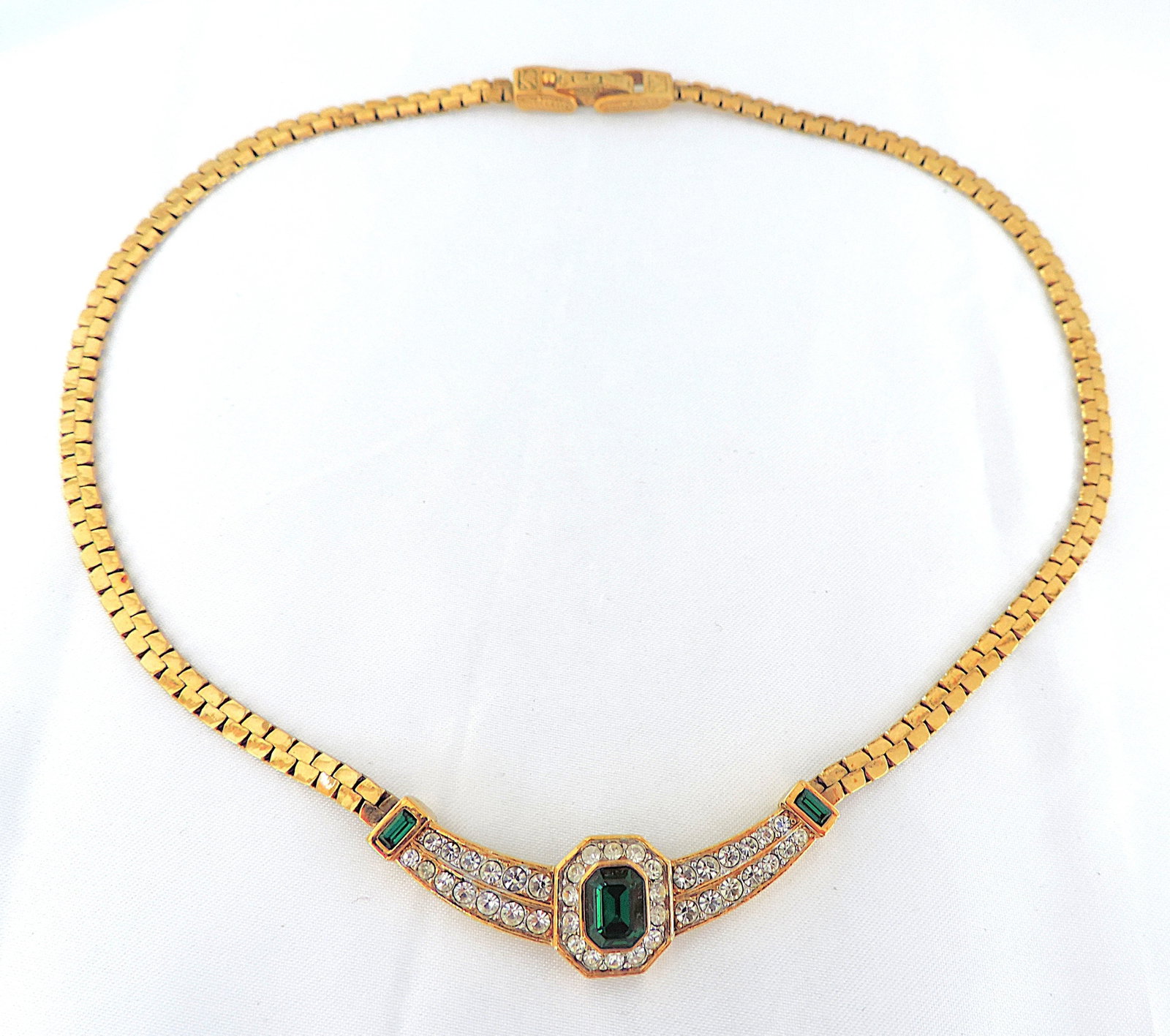 Vintage Attwood & Sawyer Emerald Green Necklace c.1980's - 3
