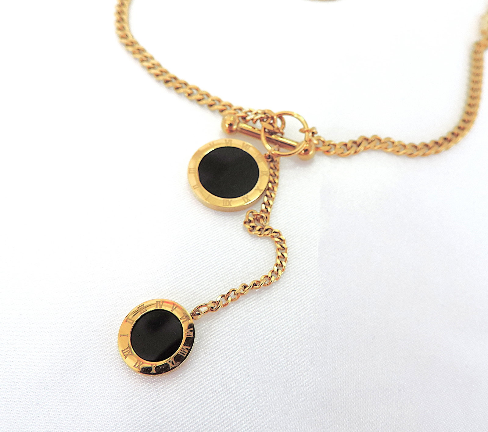 Orrevé 18k Gold Plated Roman Numeral Toggle Necklace 'New With Gift Box' - 3
