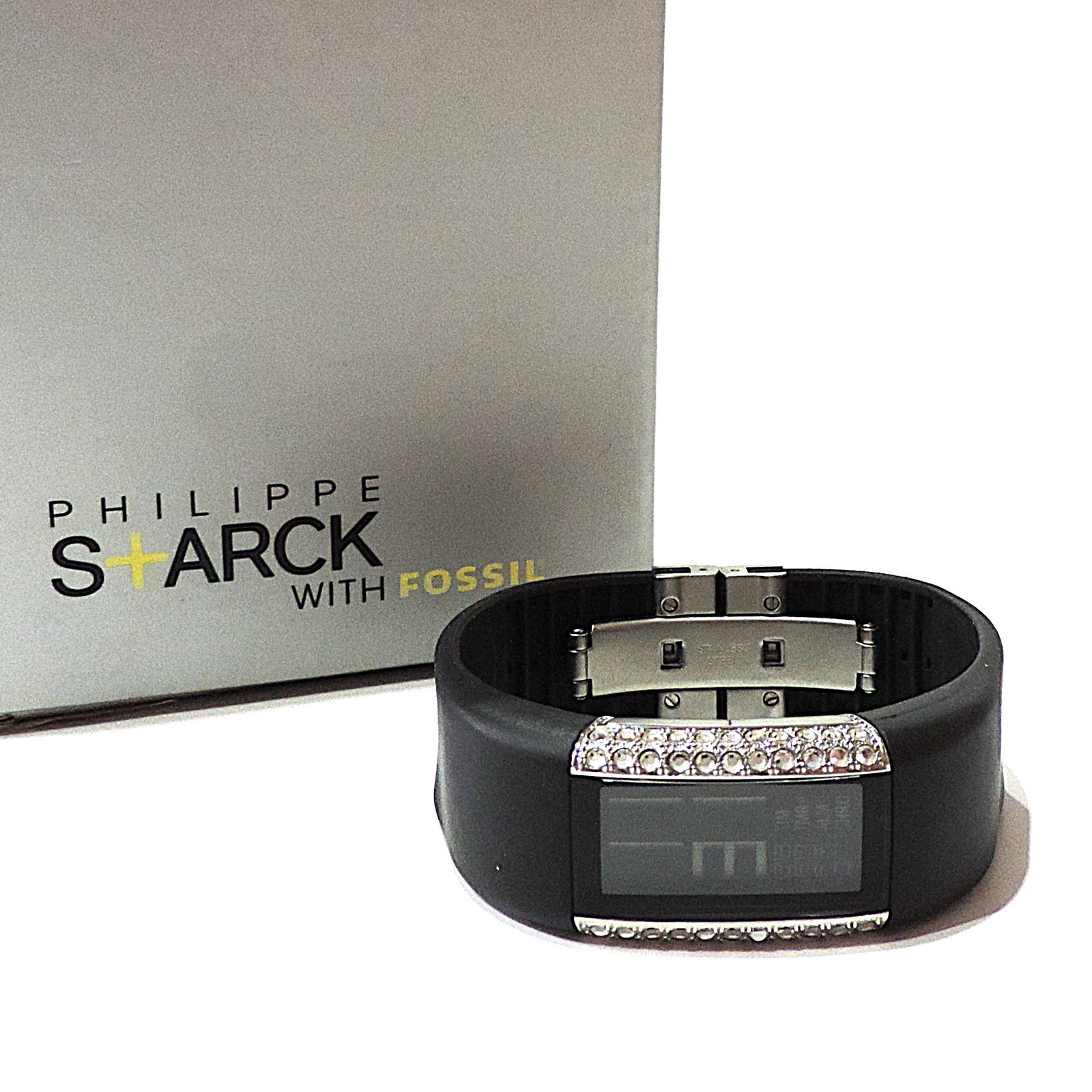 Ladies Philippe Starck Digital Watch With Crystals PH-1025 Working New Battery - 4