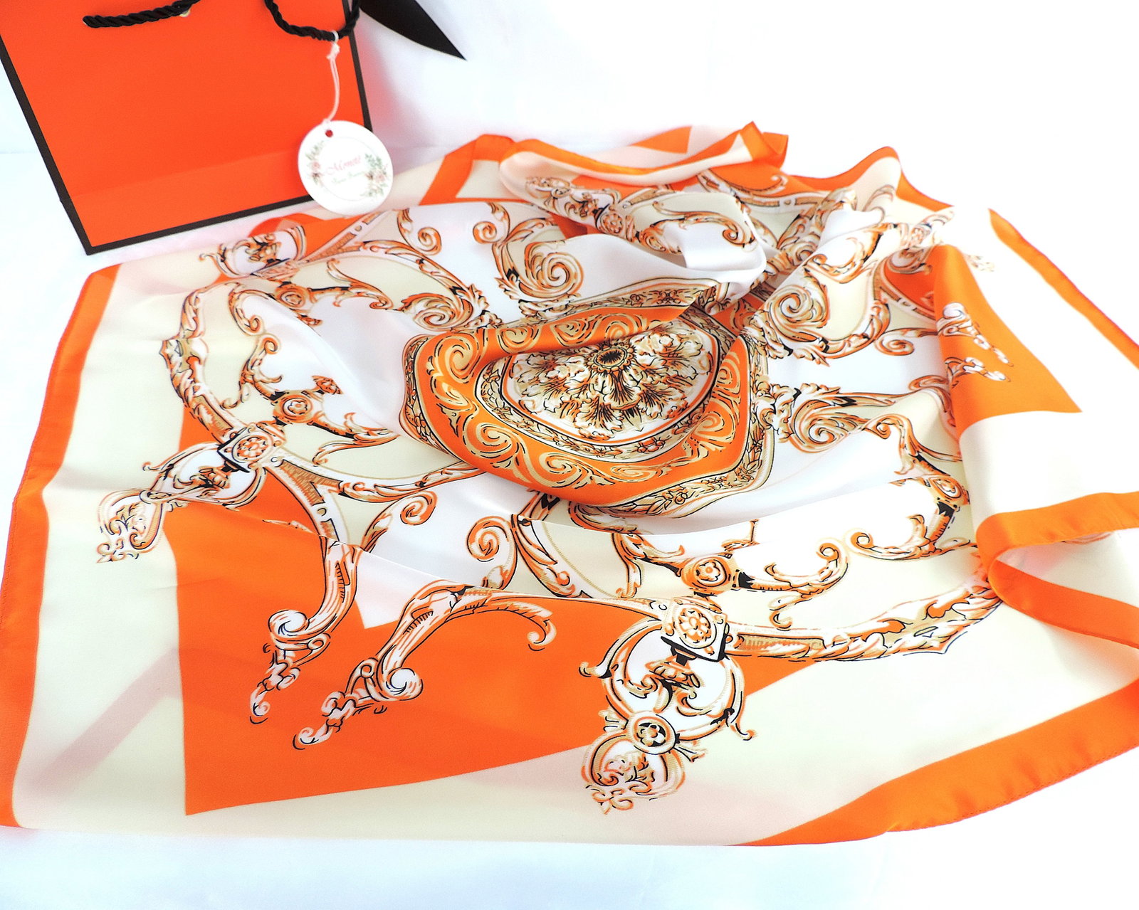Moneté Paris 100% Silk Baroque Print Scarf 'New' - 3