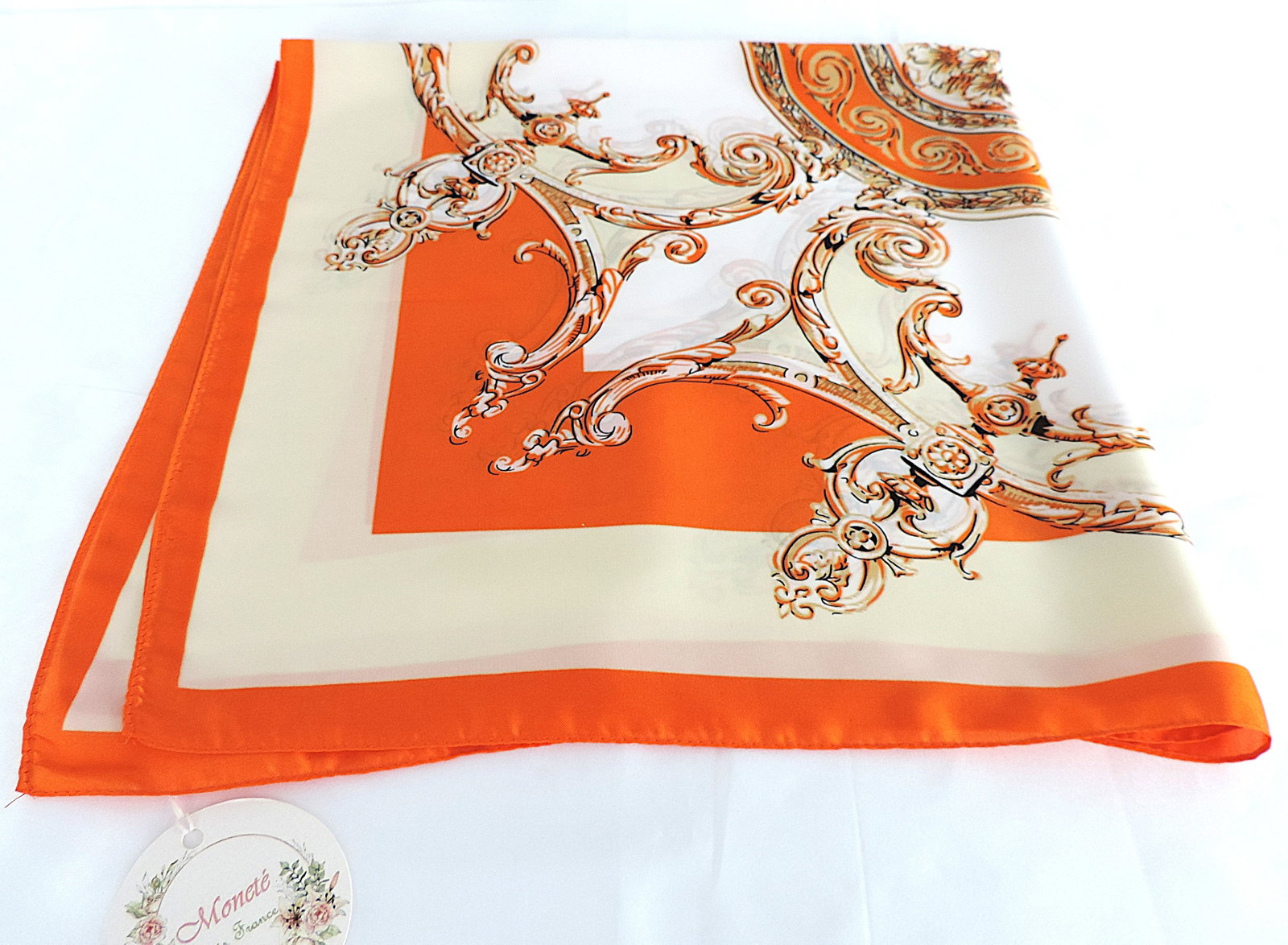 Moneté Paris 100% Silk Baroque Print Scarf 'New' - 4