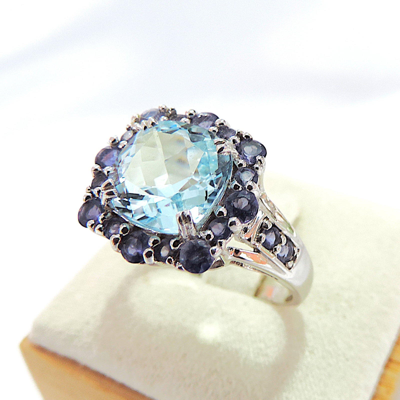 925 Silver 4.68 Carat Aquamarine & Tanzanite Gemstone Ring - 2