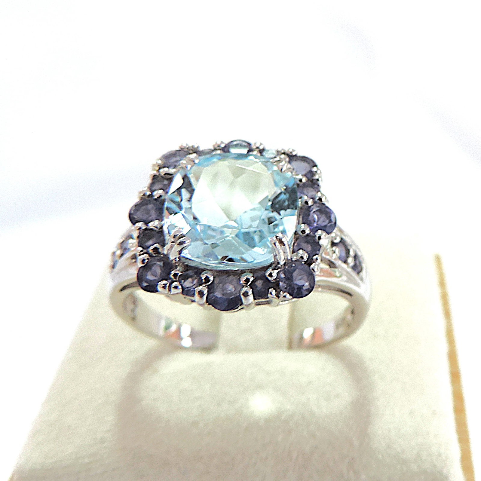 925 Silver 4.68 Carat Aquamarine & Tanzanite Gemstone Ring - 3