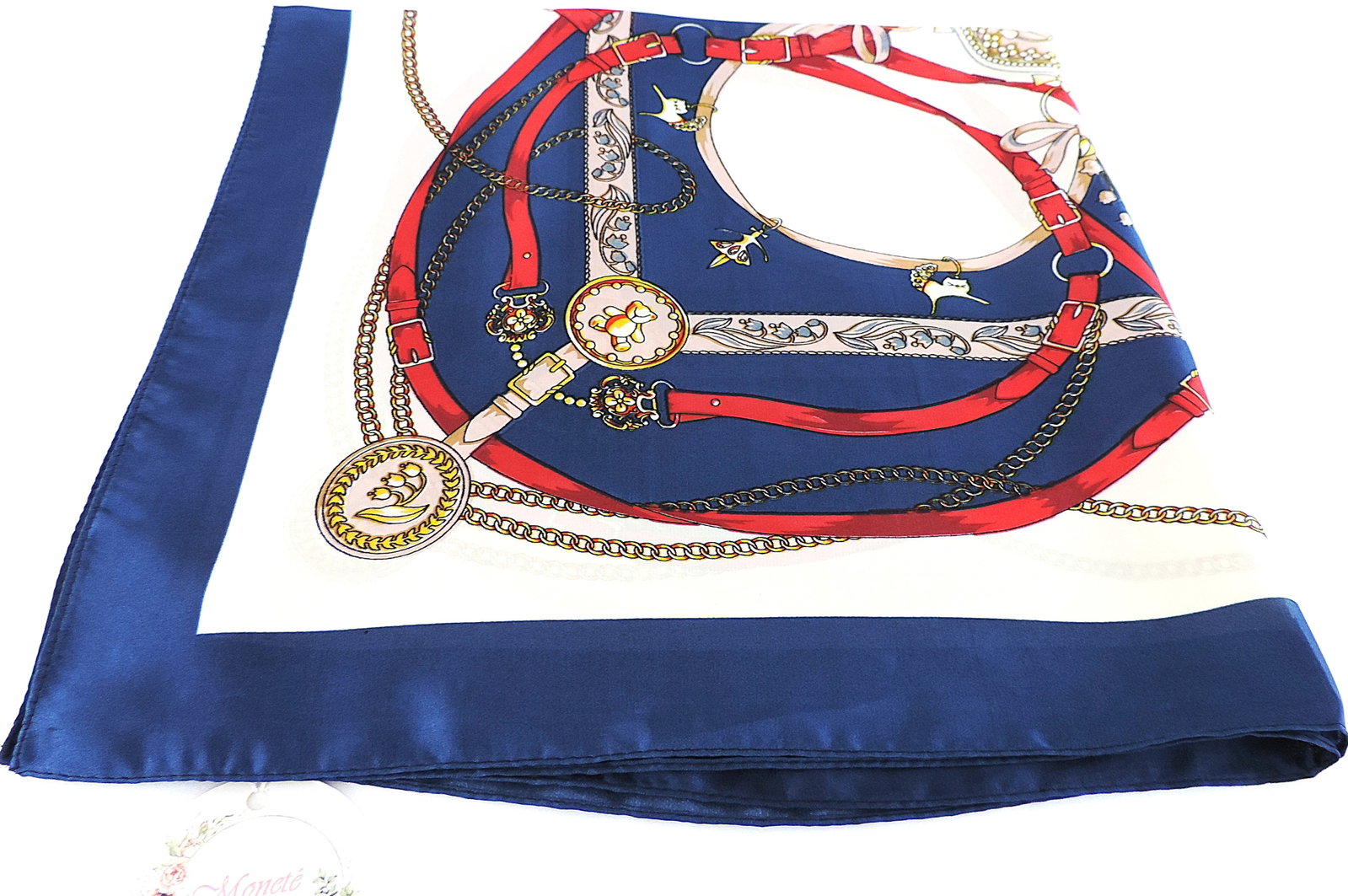 Moneté Paris 100% Silk Equestrian Style Print Scarf 'New' - 2