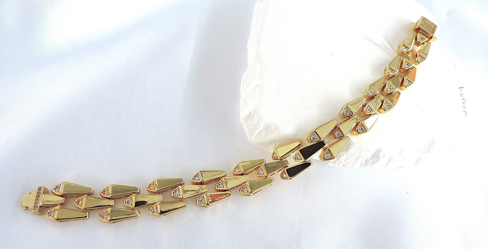 Aethon Gold Tone Zircon Gemstone 14mm Men's Bracelet 'New' - 4