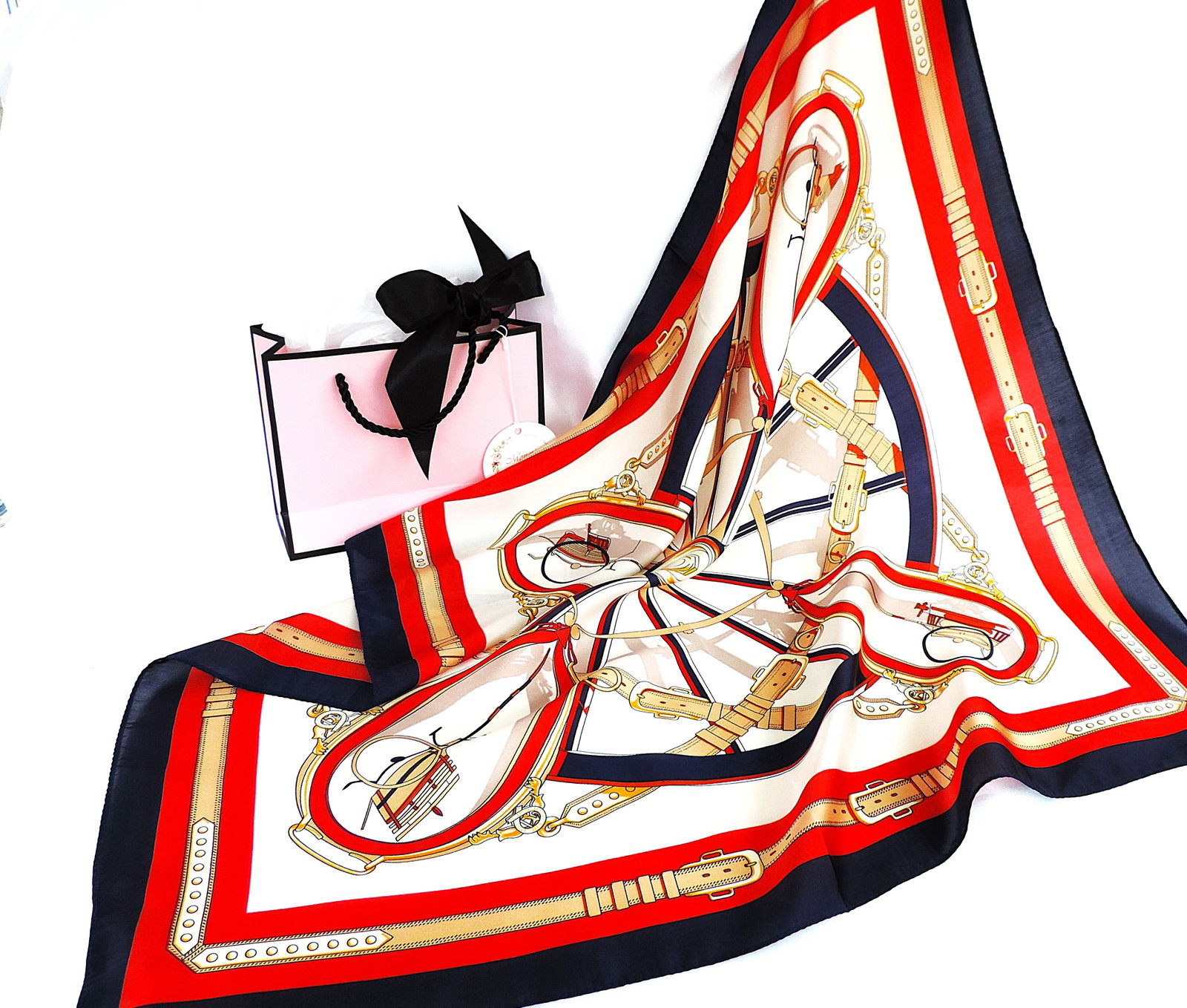 Moneté Paris 100% Silk Equestrian Style Print Scarf 'New' - 5